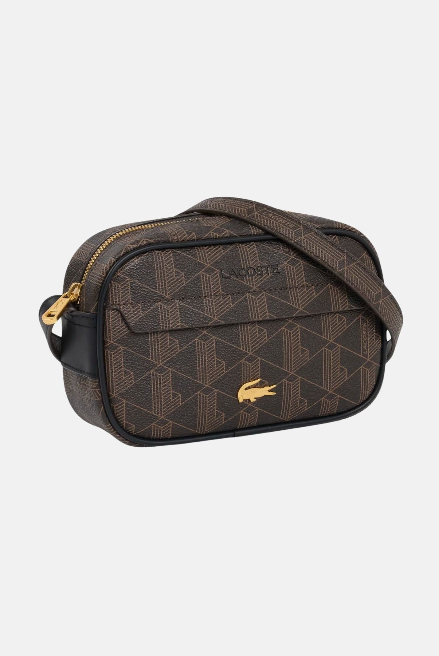 LACOSTE Borsa a tracolla marrone da uomo con stampa monogram NU5421 T93 LACOSTE