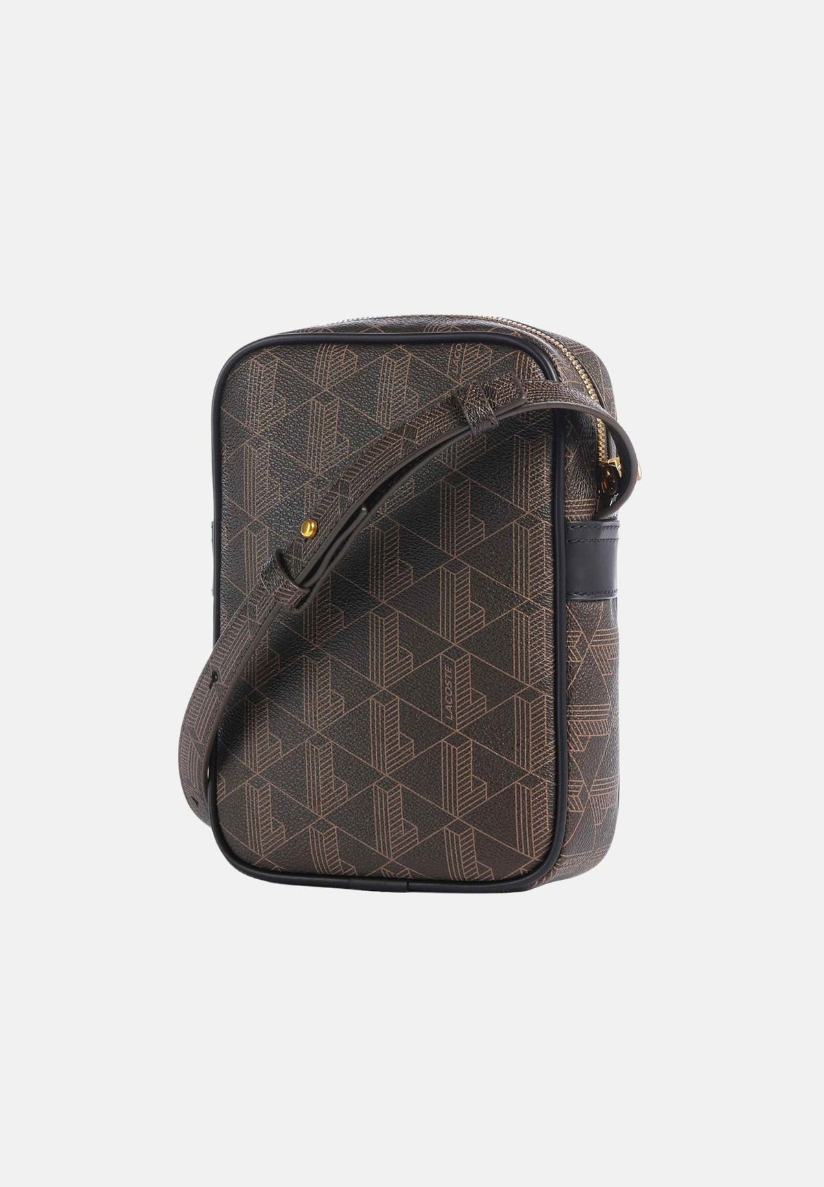 LACOSTE Borsa a tracolla THE BLEND marone da uomo con motivo monogram all-over. NU5422 T93 LACOSTE