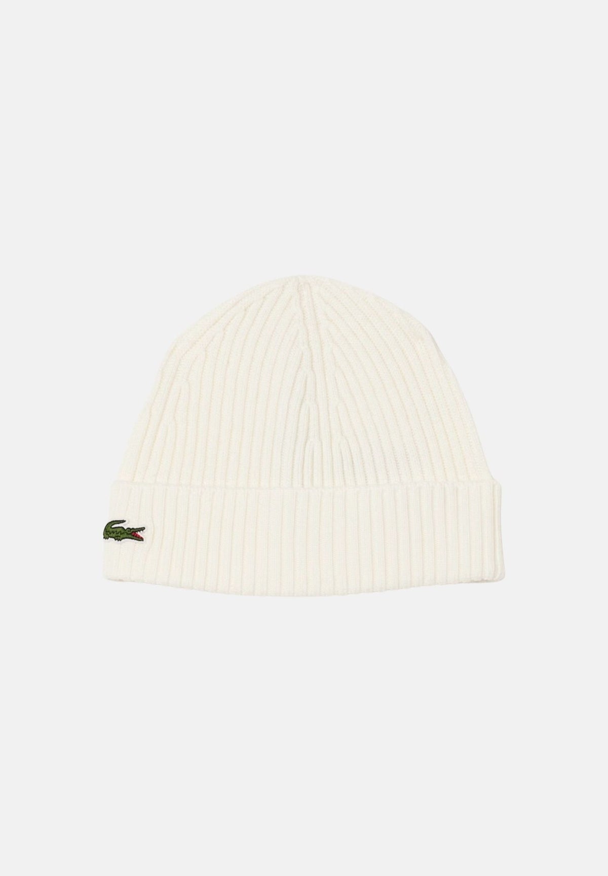 LACOSTE Berretto in lana panna per uomo e donna con logo iconico laterale RB0001 70V LACOSTE