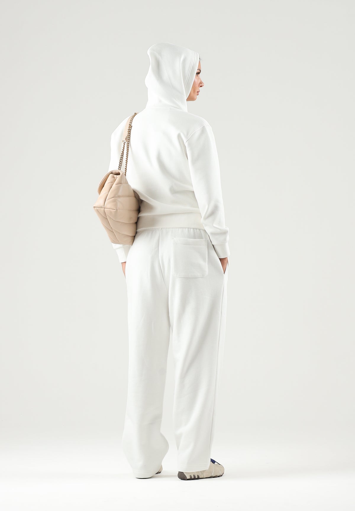 LACOSTE Felpa con cappuccio Piqué Hoodie, bianca, per uomo e donna con coccodrillo ricamato sul petto.<BR/> SF5259 70V LACOSTE