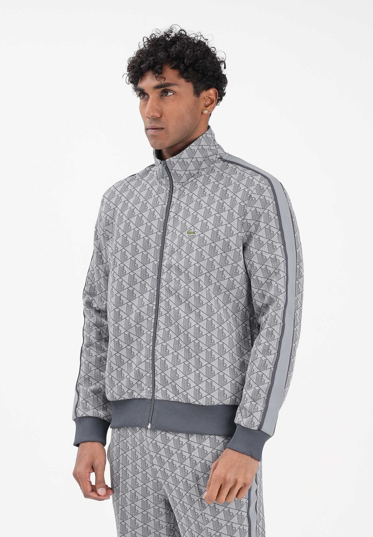 LACOSTE Felpa con zip Paris grigia da uomo SH1368 41I LACOSTE