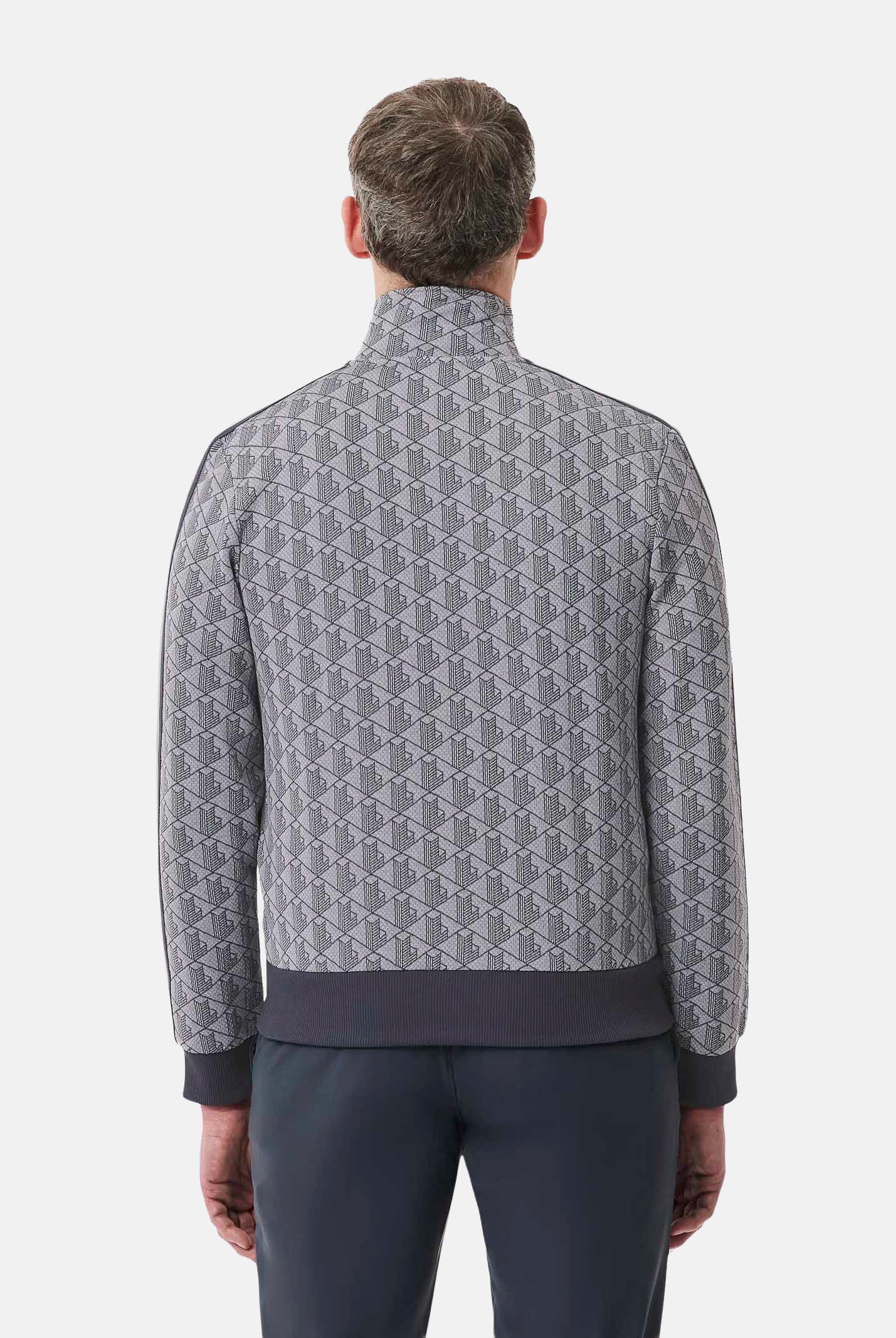 LACOSTE Felpa con zip Paris grigia da uomo SH1368 41I LACOSTE