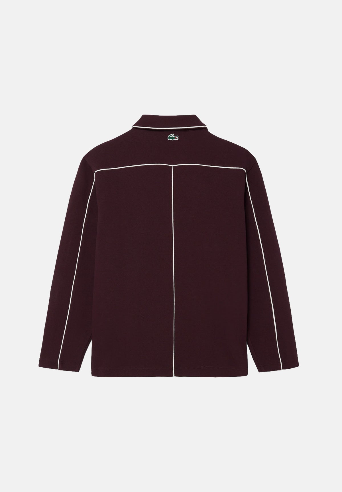 LACOSTE Felpa con zip COLLAR SWEATSHIRT bordeaux da uomo con profili a contrasto lungo le maniche. SH6940 ZB5 LACOSTE