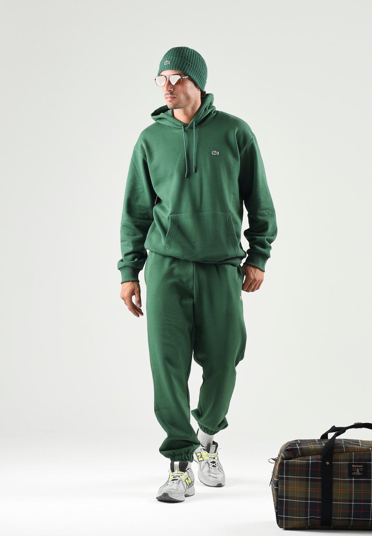 LACOSTE Felpa con cappuccio verde per uomo e donna con logo coccodrillo applicato sul petto. SH8863 132 LACOSTE