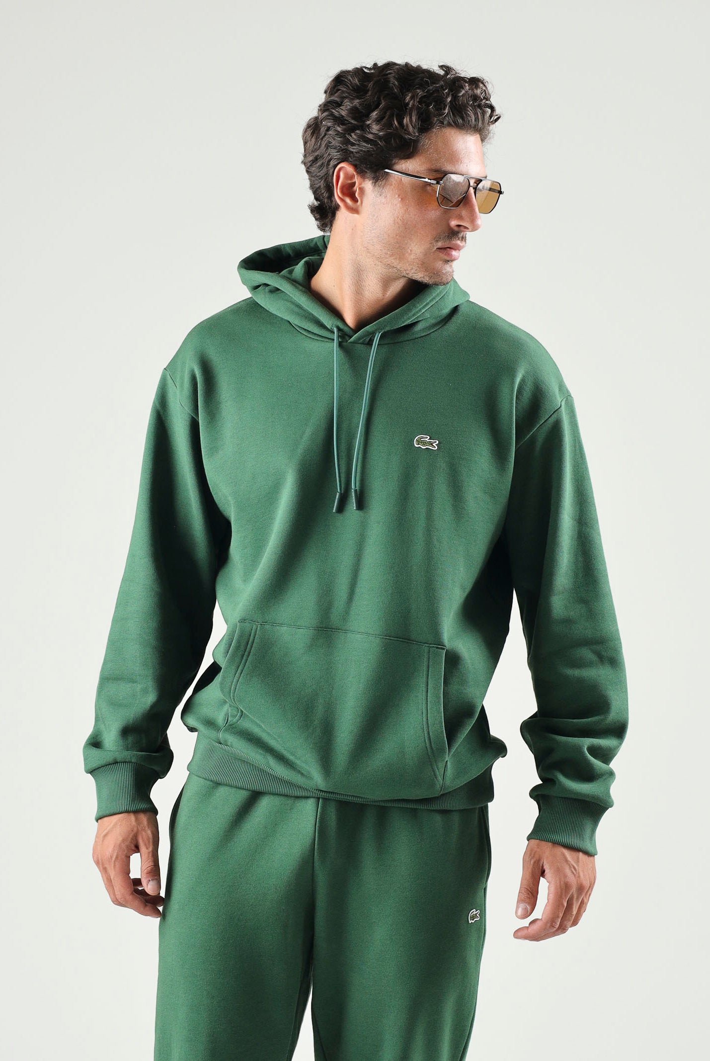 Felpa con capuccio regular fit per uomo e donna autunno inverno SH8863 132 LACOSTE