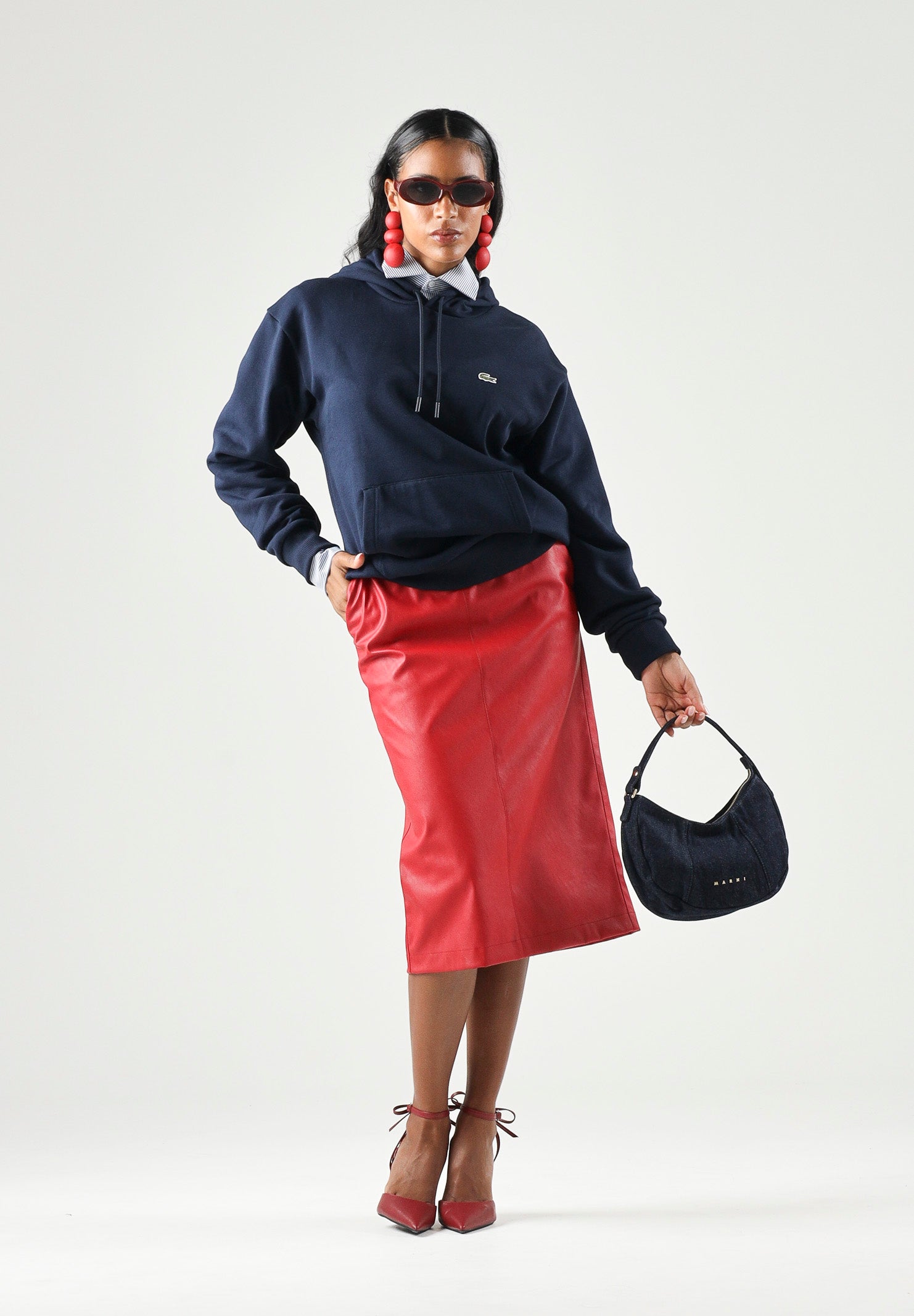 LACOSTE Felpa in pile blu per uomo e donna con logo coccodrillo ricamato. SH8863 166 LACOSTE
