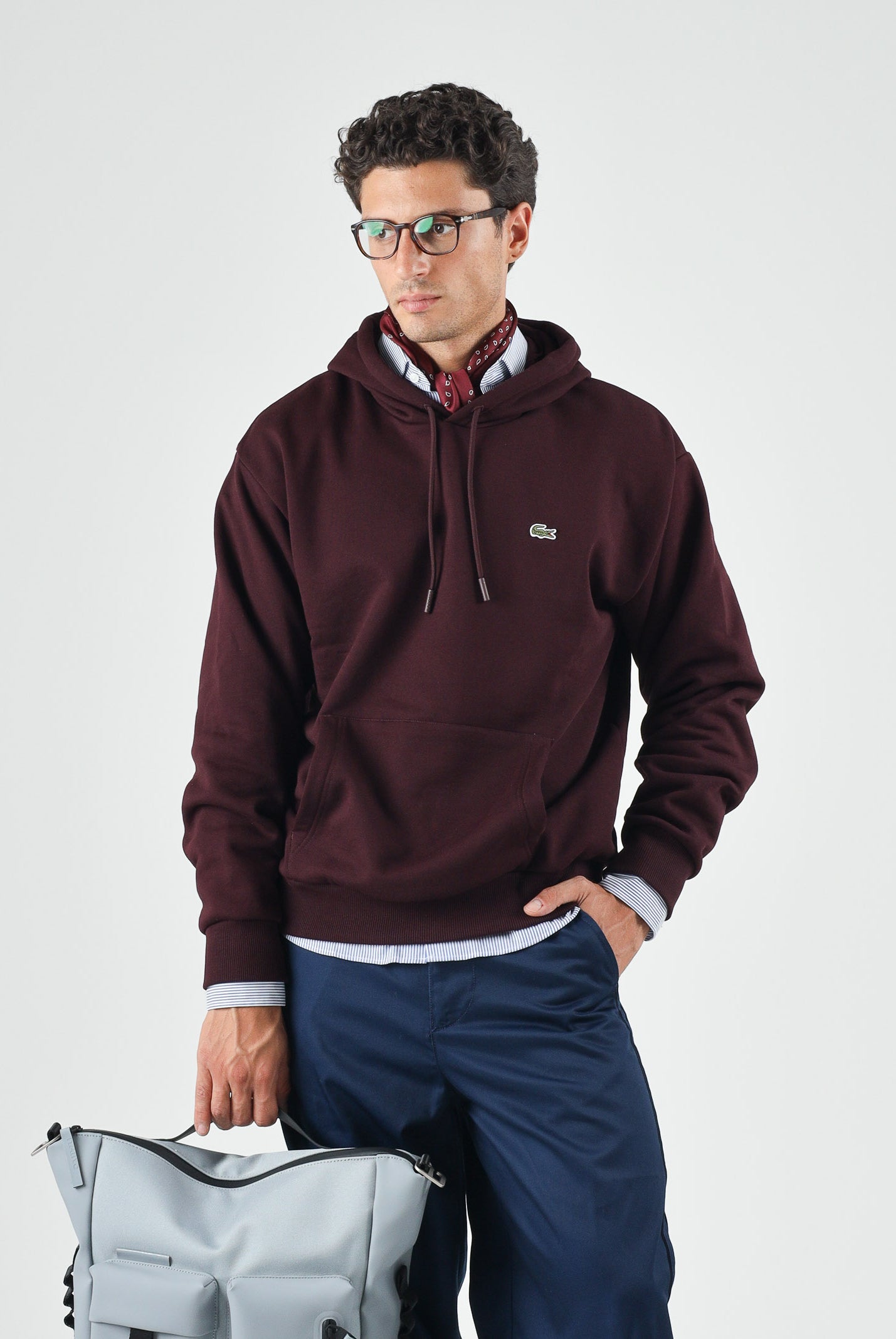 LACOSTE Felpa con cappuccio FLEECE HOODIE, brown-bruin, marrone scuro per uomo e donna SH8863 3KE LACOSTE