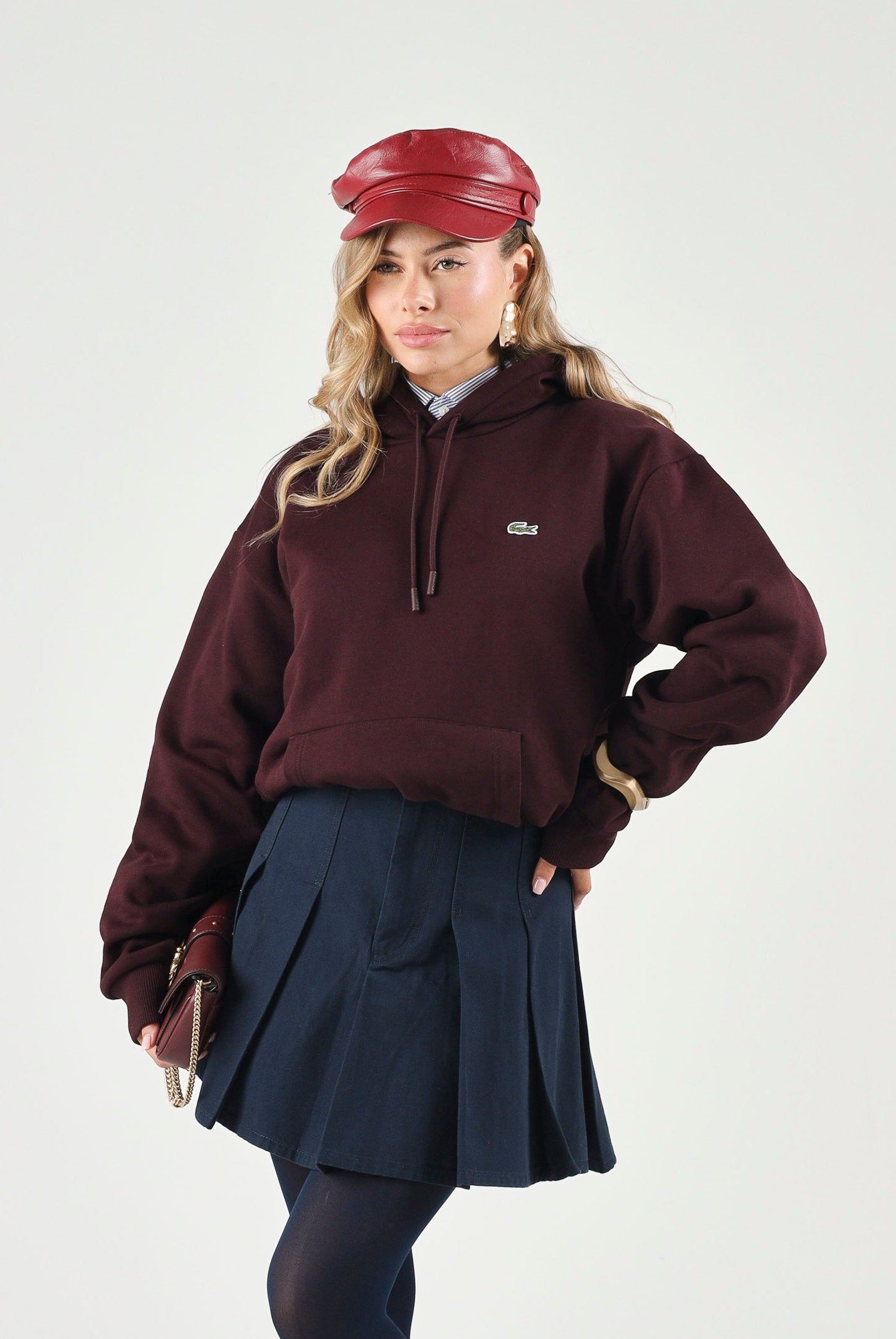 LACOSTE Felpa con cappuccio FLEECE HOODIE, brown-bruin, marrone scuro per uomo e donna SH8863 3KE LACOSTE