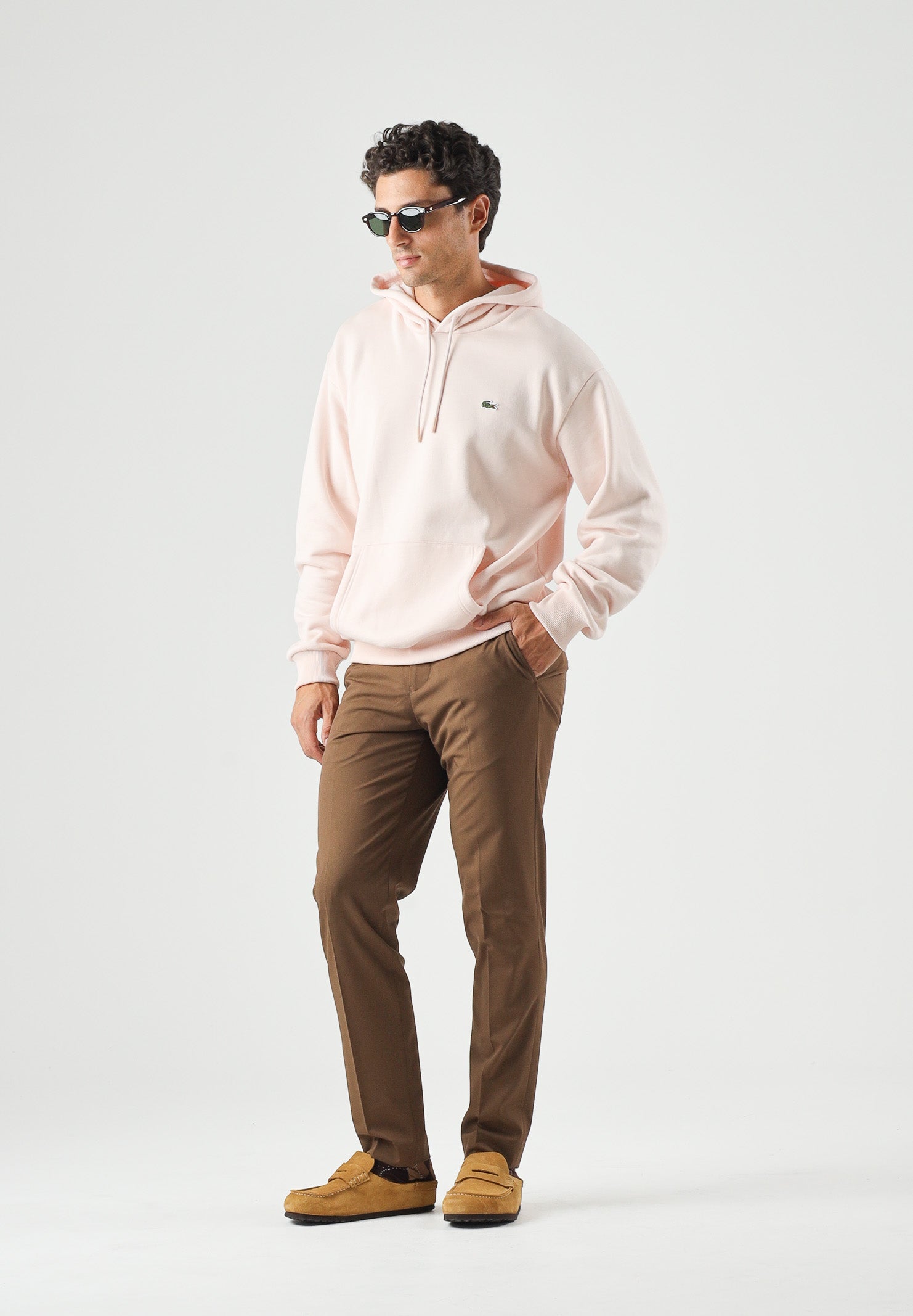 LACOSTE Felpa con cappuccio rosa per uomo e donna con logo ricamato. SH8863 N6I LACOSTE