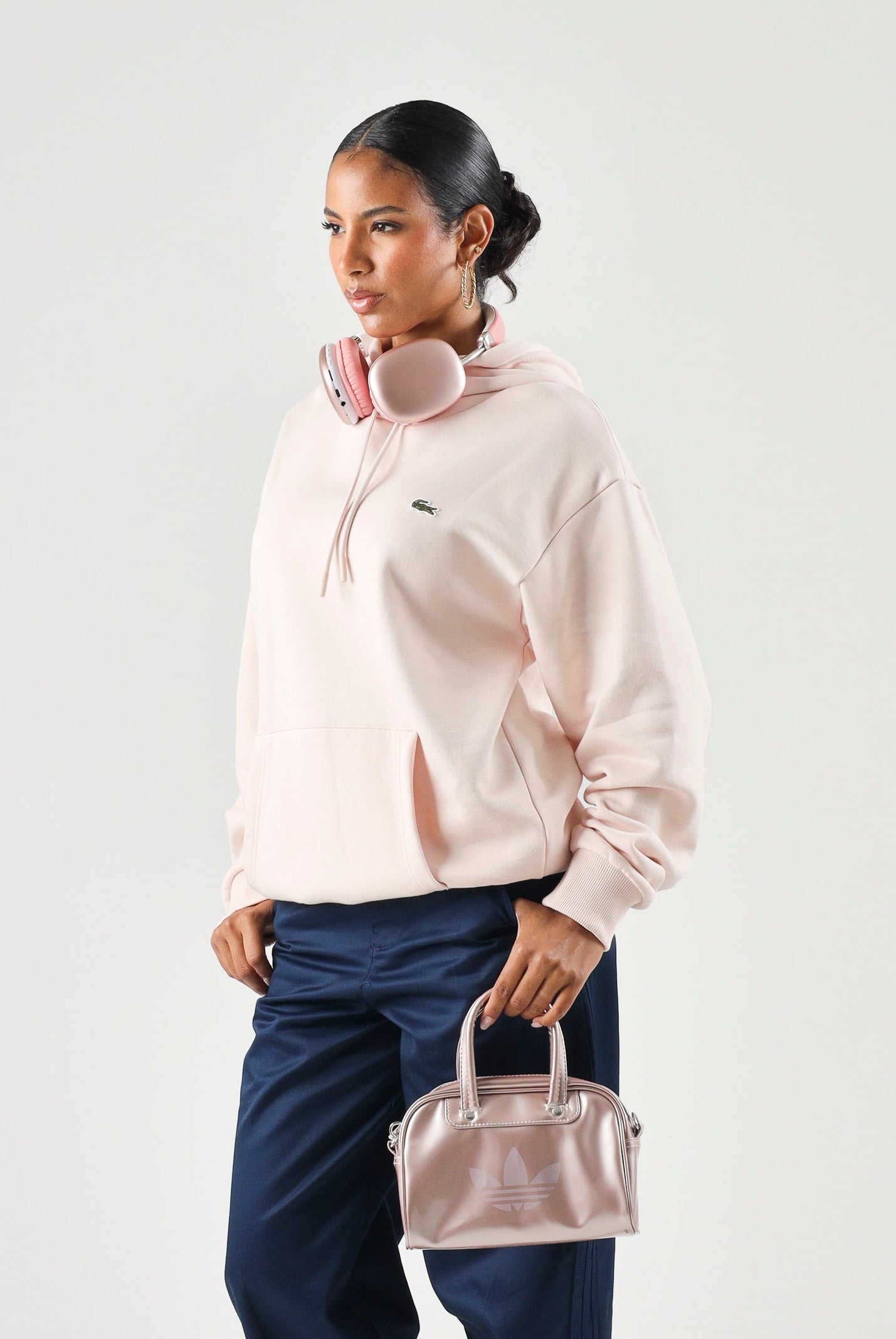 LACOSTE Felpa con cappuccio rosa per uomo e donna con logo ricamato. SH8863 N6I LACOSTE