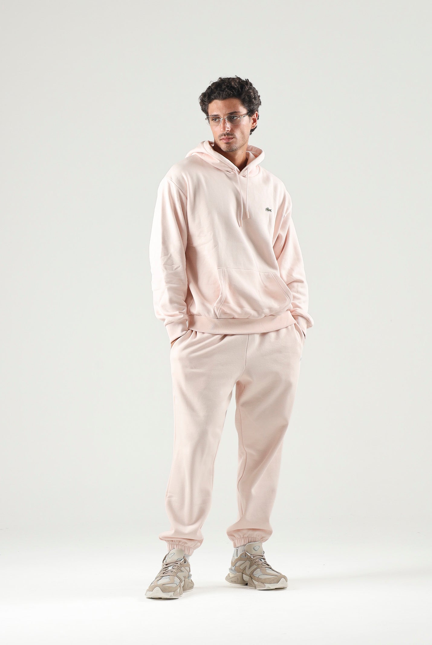 LACOSTE Felpa con cappuccio rosa per uomo e donna con logo ricamato. SH8863 N6I LACOSTE