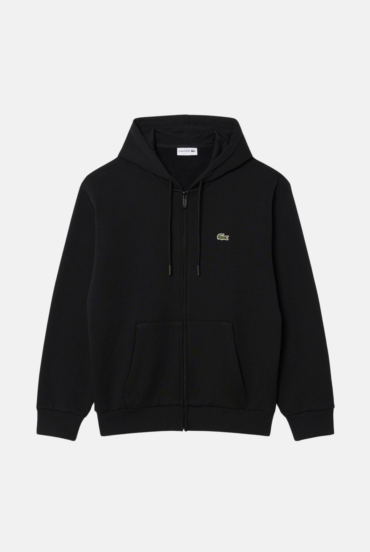 LACOSTE Felpa con zip nero per uomo e donna con coccodrillo ricamato sul petto SH8864 031 LACOSTE