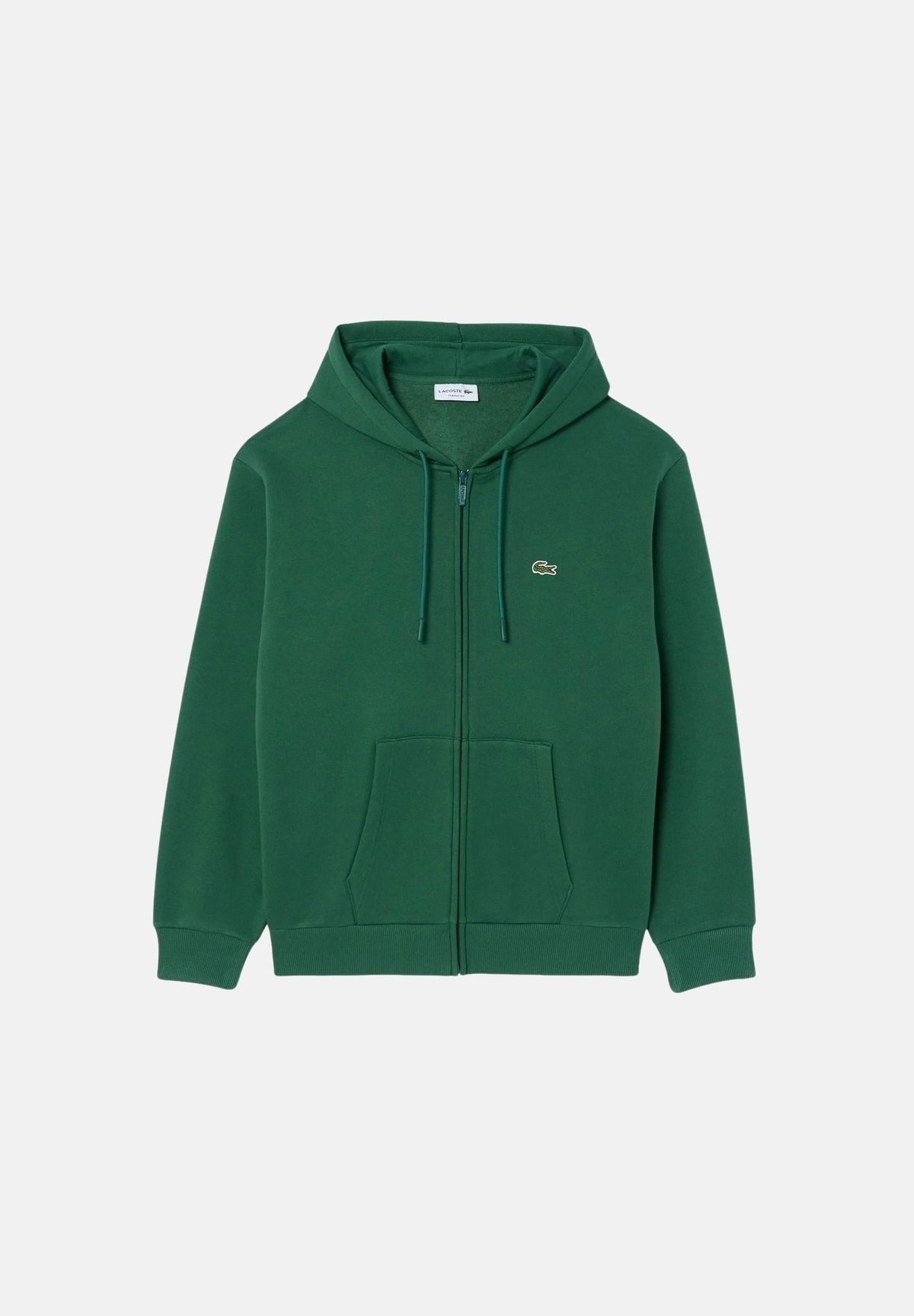 LACOSTE Felpa con zip verde per uomo e donna con logo iconico SH8864 132 LACOSTE