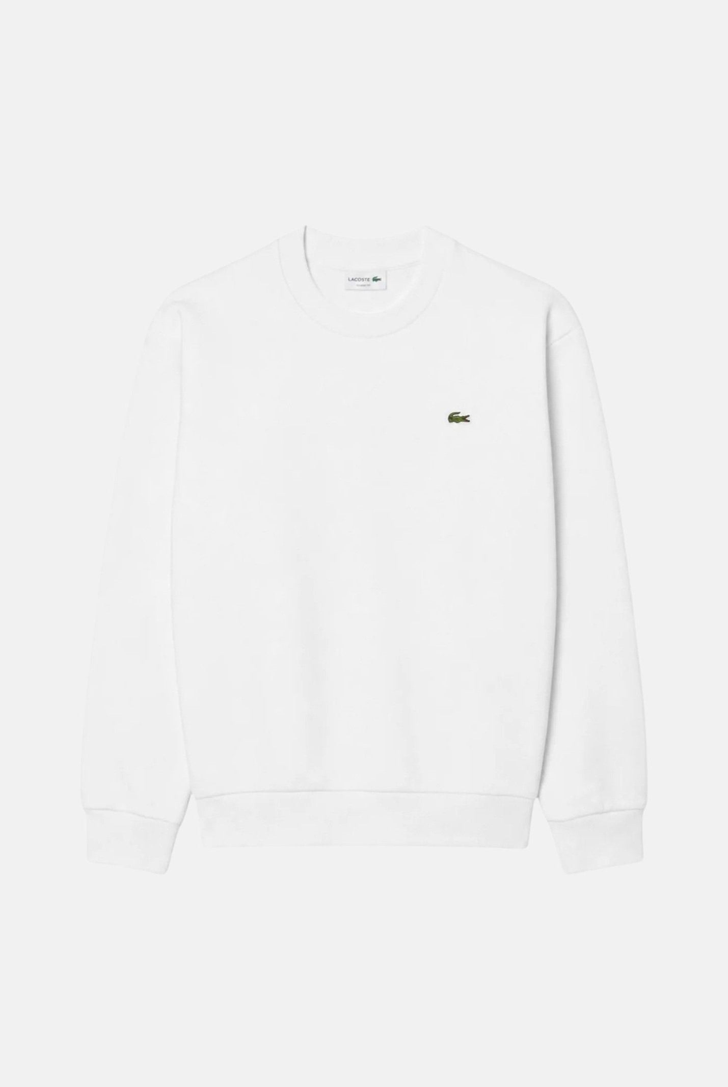LACOSTE Felpa in pile in cotone, di colore bianco da uomo, logo coccodrillo iconico ricamato SH8868 70V LACOSTE