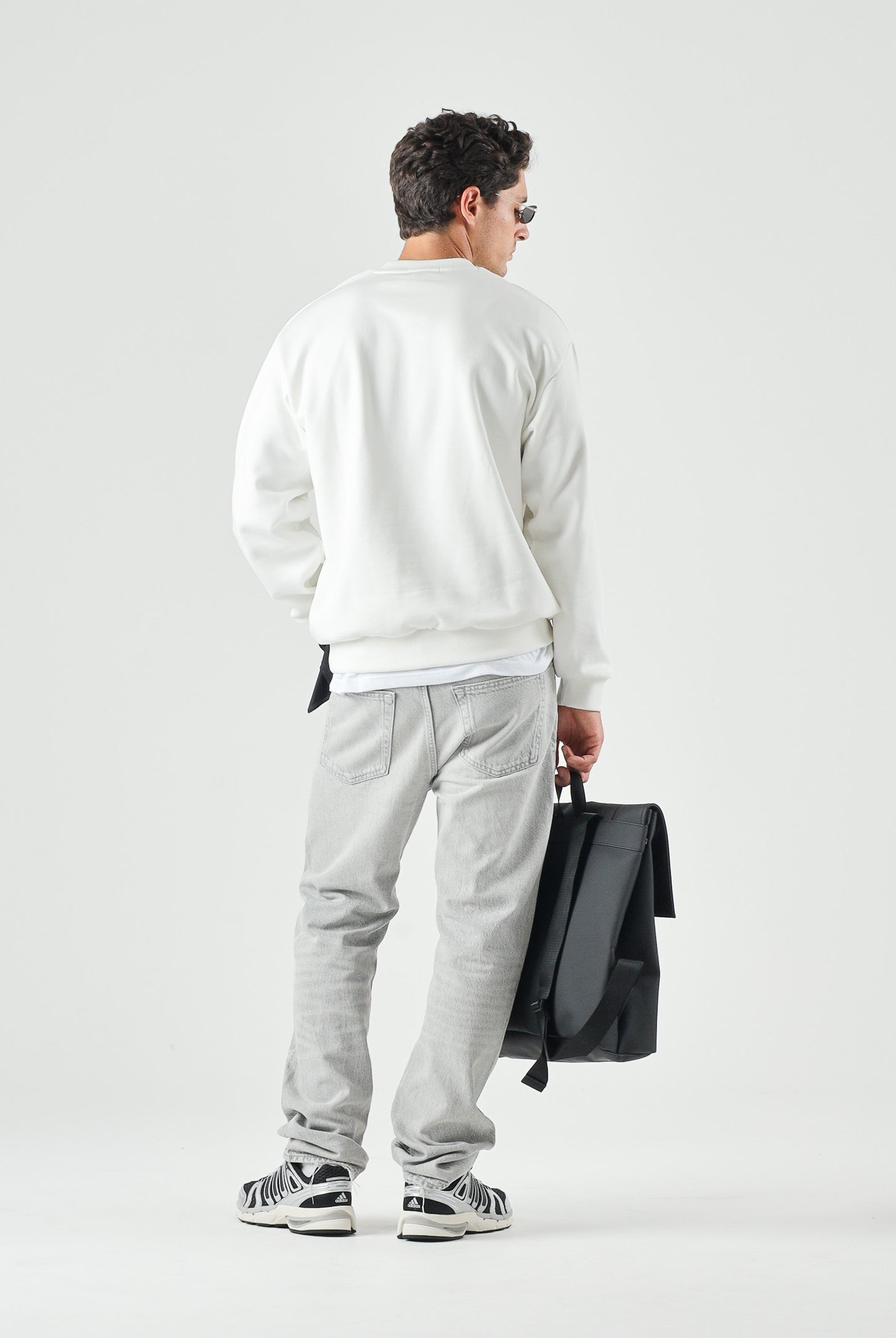 LACOSTE Felpa in pile in cotone, di colore bianco da uomo, logo coccodrillo iconico ricamato SH8868 70V LACOSTE