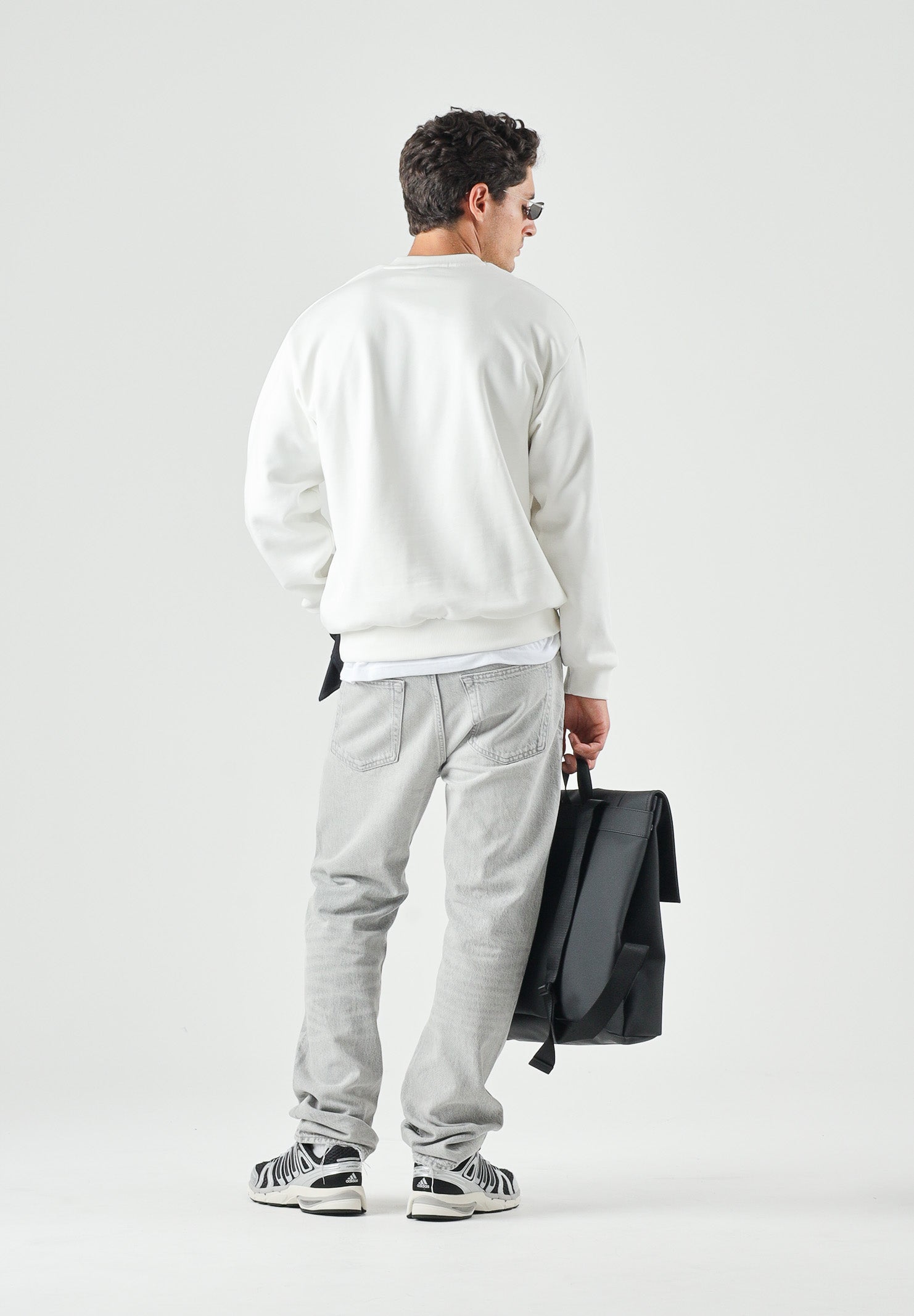 LACOSTE Felpa in pile in cotone, di colore bianco da uomo, logo coccodrillo iconico ricamato SH8868 70V LACOSTE