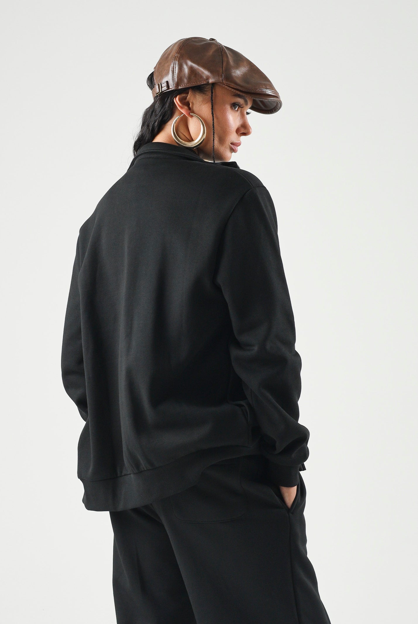 LACOSTE Felpa con zip nero per uomo e donna SH8870 031 LACOSTE