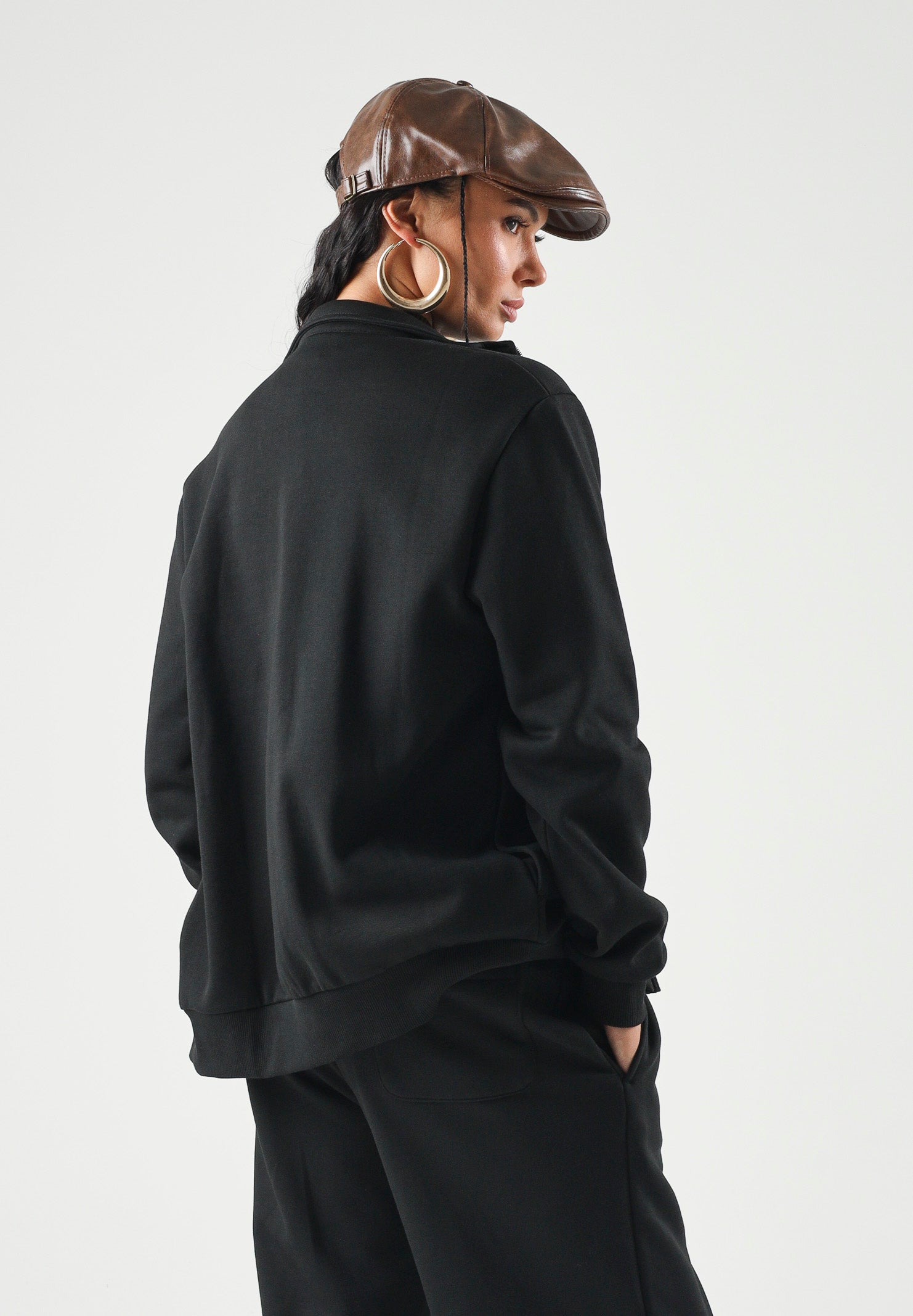 LACOSTE Felpa con zip nero per uomo e donna SH8870 031 LACOSTE