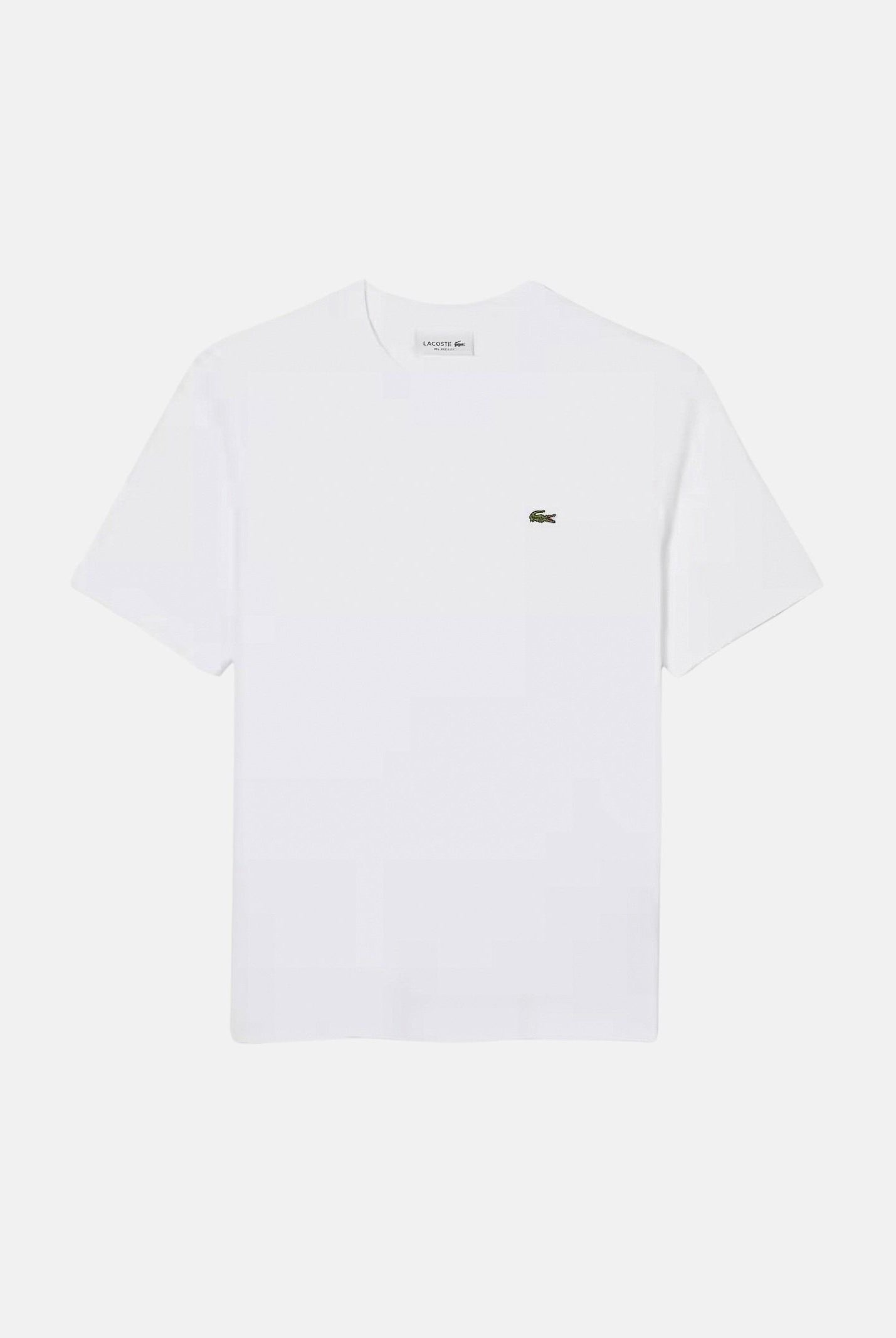 LACOSTE T-shirt PIMA RELAXED FIT, bianca per uomo e donna, con iconico coccodrillo ricamato sul petto<BR/> TF7215 001 LACOSTE