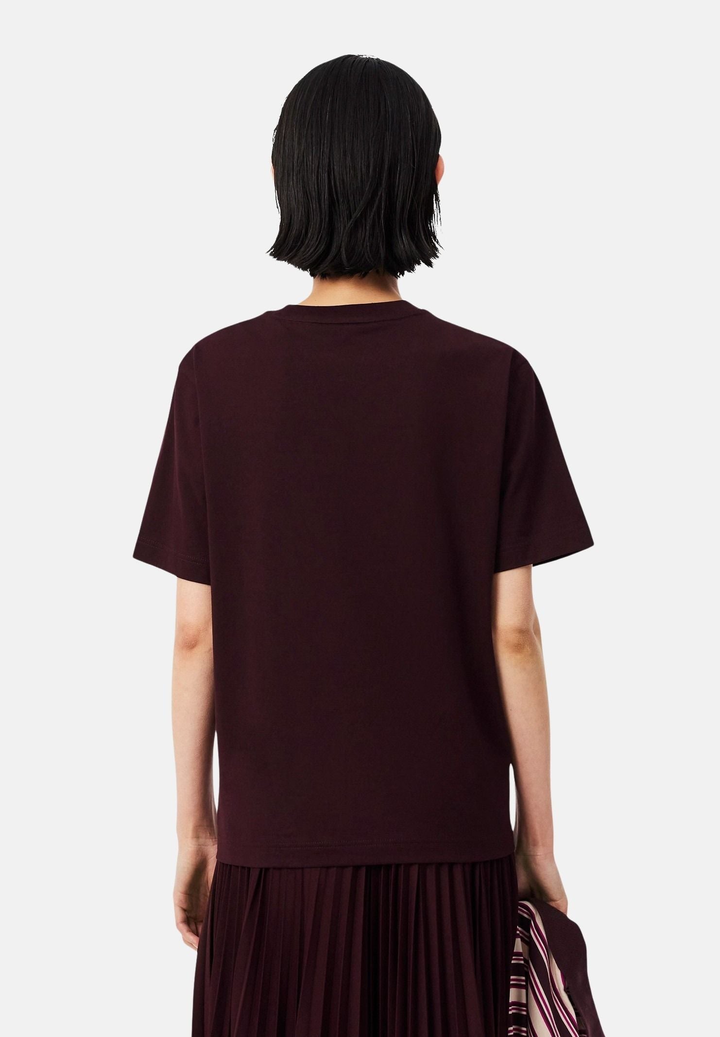 LACOSTE T-shirt manica corta, Chestnut Brown/marrone scuro per uomo e donna TF7215 3KE LACOSTE