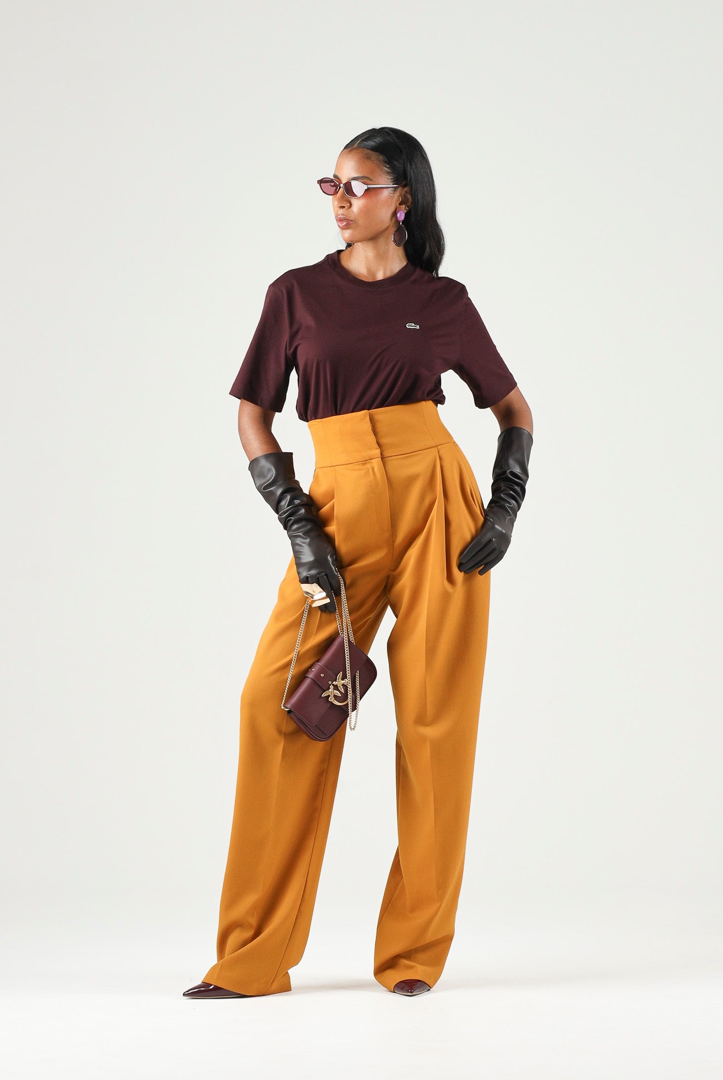 LACOSTE T-shirt manica corta, Chestnut Brown/marrone scuro per uomo e donna TF7215 3KE LACOSTE