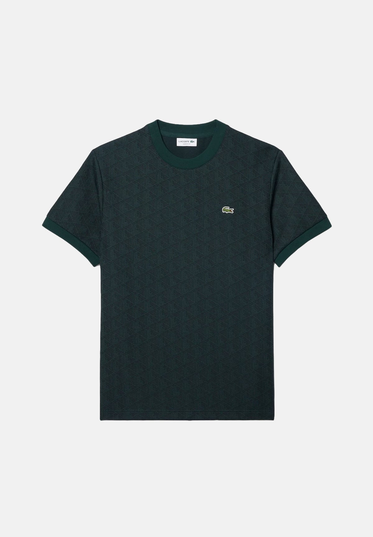 LACOSTE T-shirt blu per uomo con motivo jacquard monogram all-over TH1197 SPU LACOSTE