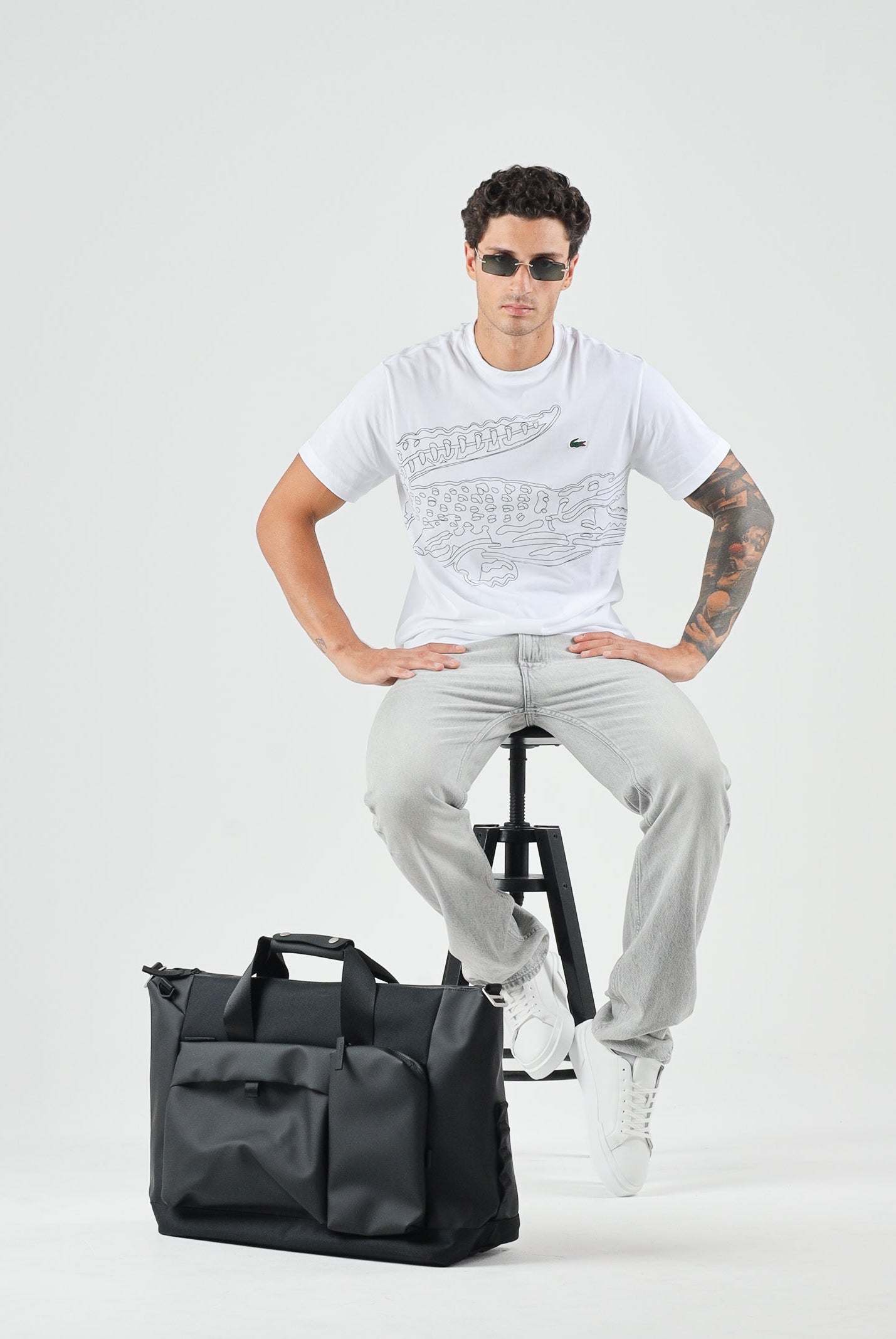 LACOSTE T-shirt manica corta da uomo con stampa coccodrillo TH6682 AU8 LACOSTE