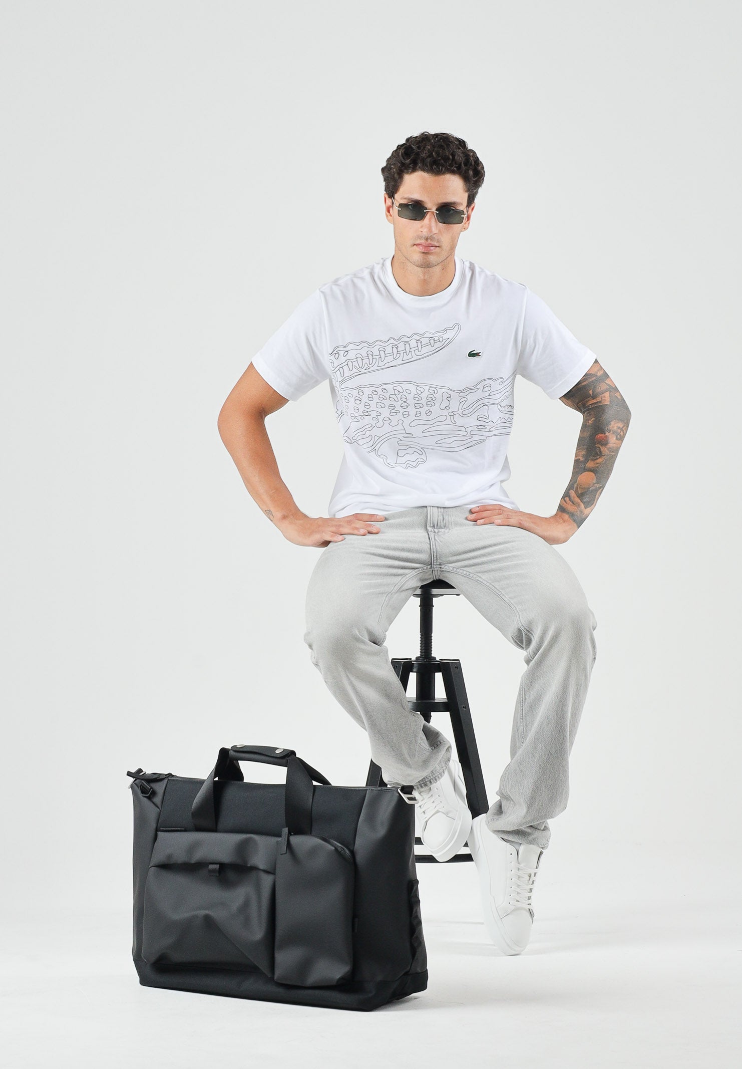 LACOSTE T-shirt manica corta da uomo con stampa coccodrillo TH6682 AU8 LACOSTE