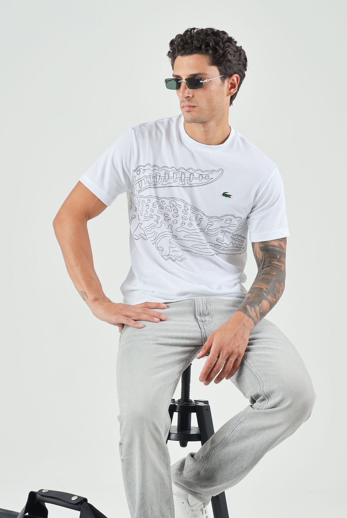 LACOSTE T-shirt manica corta da uomo con stampa coccodrillo TH6682 AU8 LACOSTE