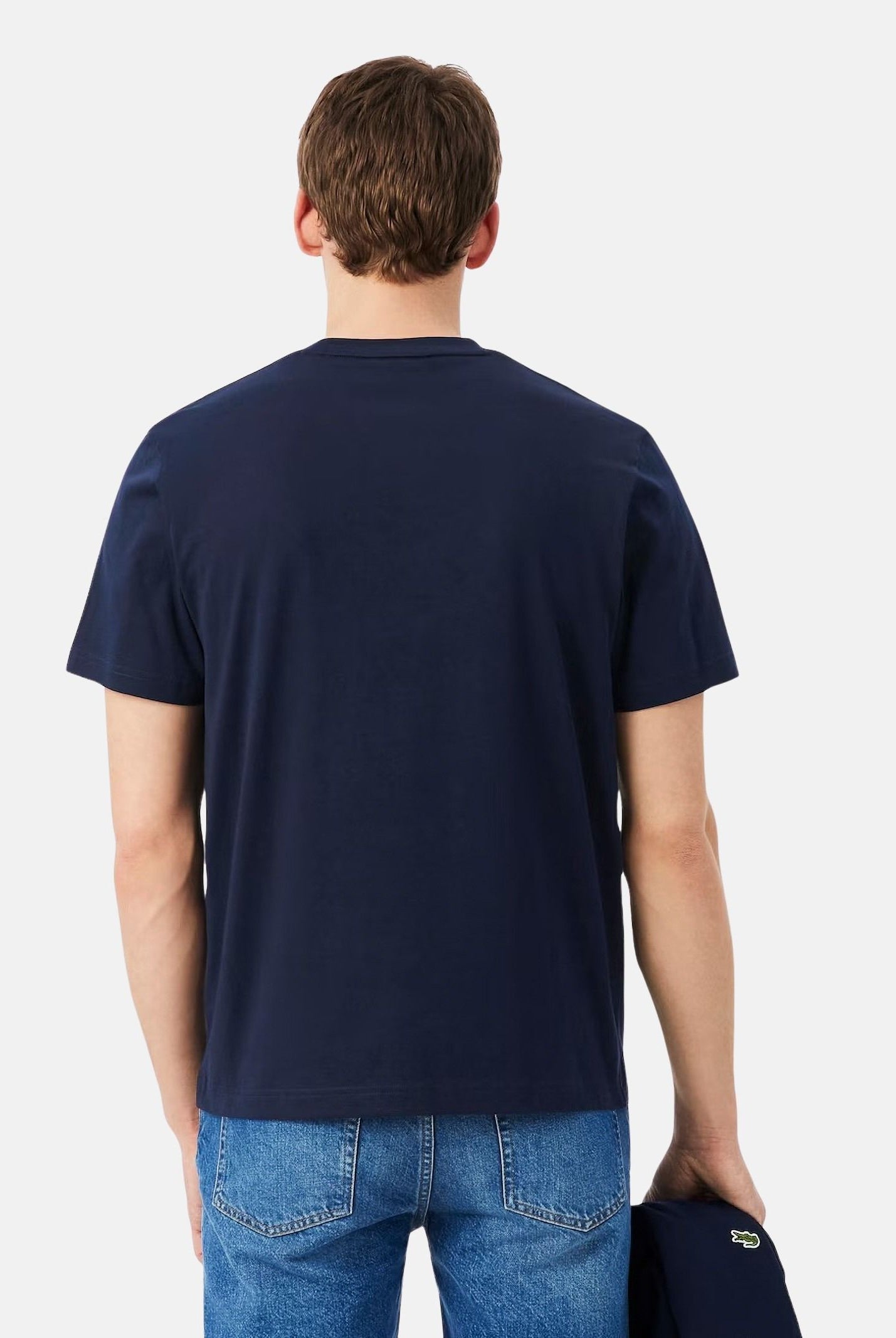 LACOSTE T-shirt in cotone blu notte, per uomo e donna co logo iconico coccodrillo su petto TH7318 166 LACOSTE
