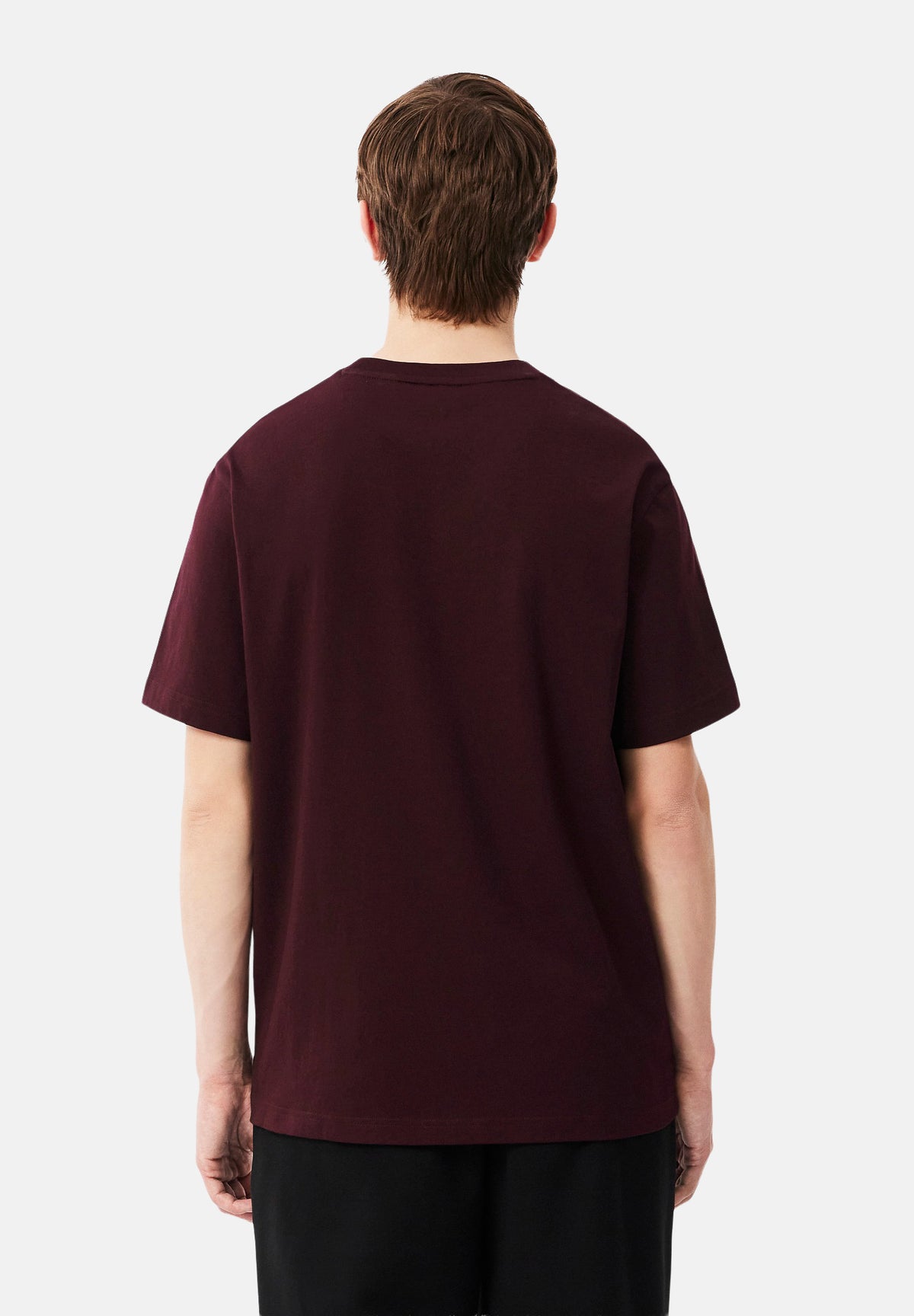 LACOSTE T-shirt manica corta PREMIUM COTTON bordeaux per uomo e donna con mini logo iconico TH7318 3KE LACOSTE