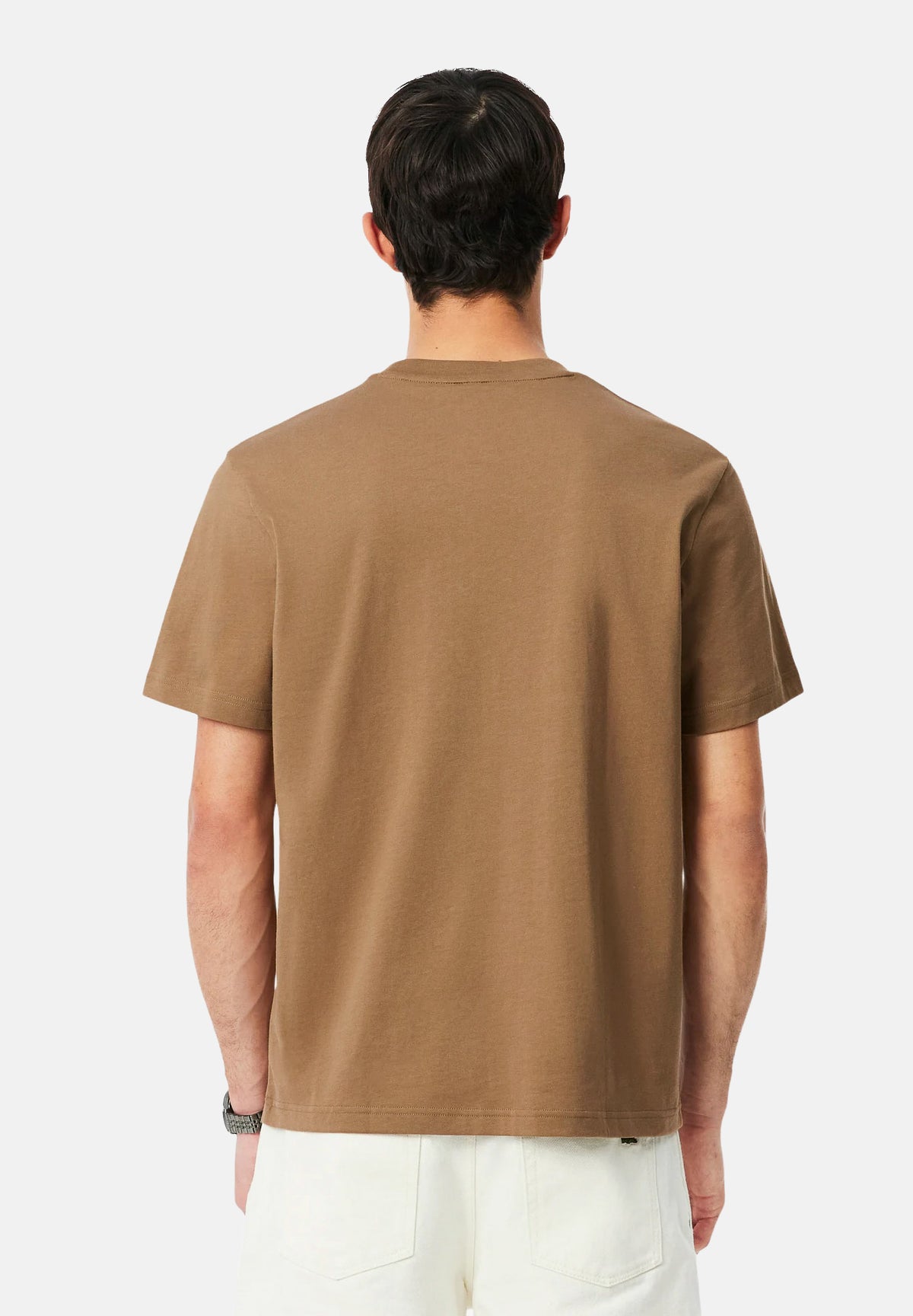 LACOSTE T-shirt PREMIUM COTTON cammello-marrone per uomo e donna con mini logo ricamato TH7318 SIX LACOSTE