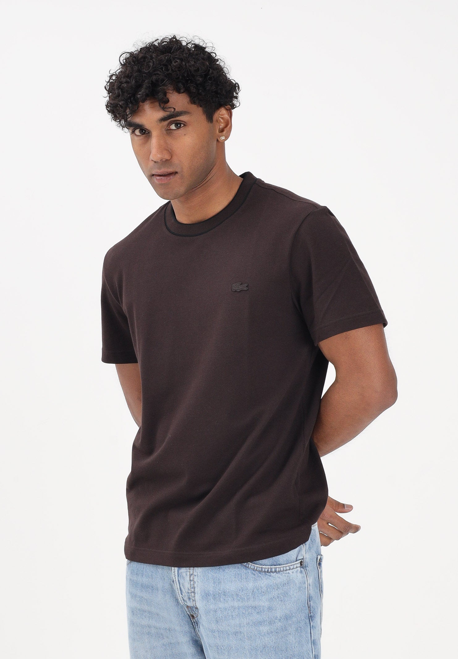 LACOSTE T-shirt a manica corta Made in France marrone per uomo TH8174 3LA LACOSTE
