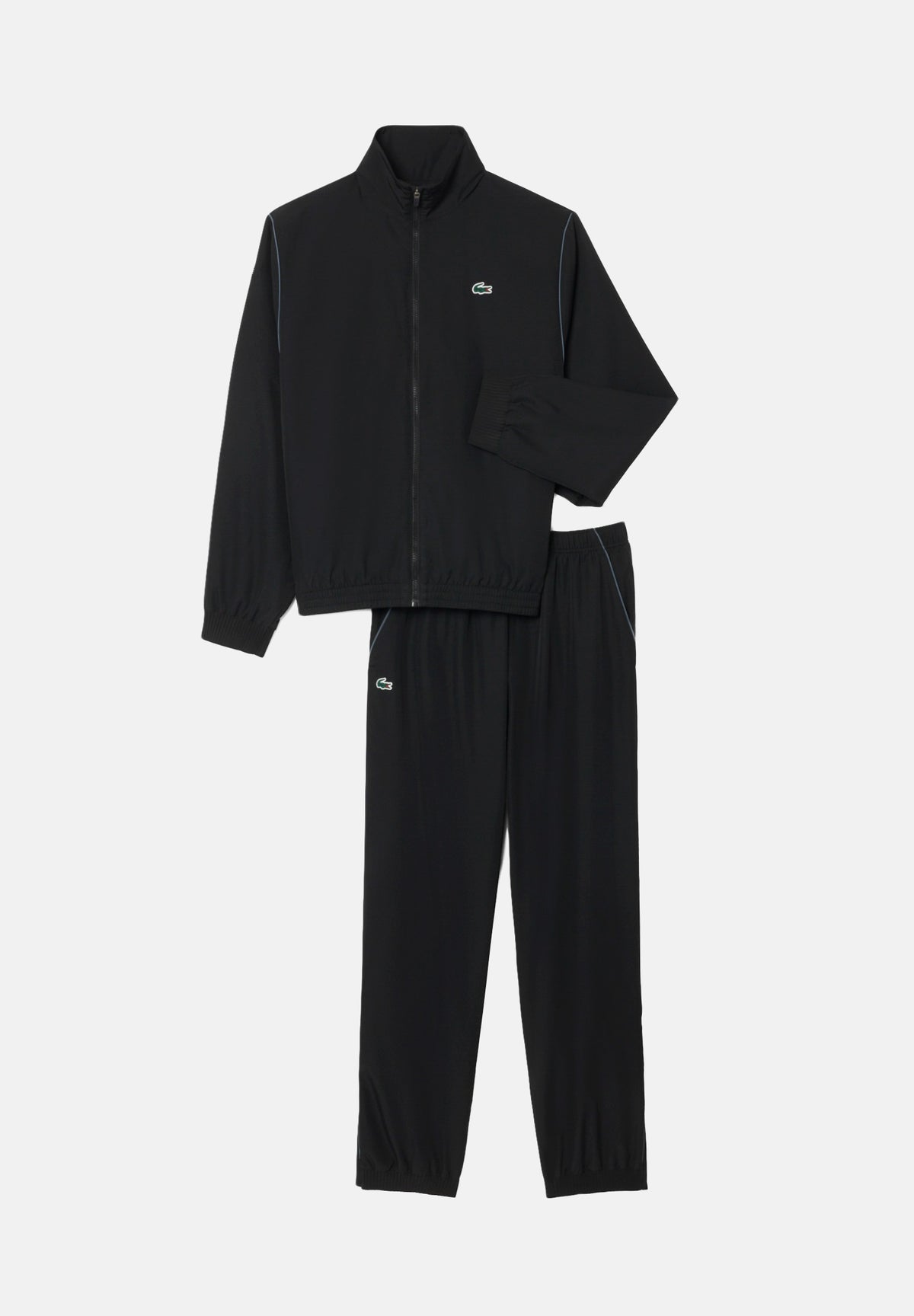 LACOSTE Tuta SOLID TRACKSUIT nera per uomo in tessuto tecnico con mini logo iconico WH6790 ZDQ LACOSTE