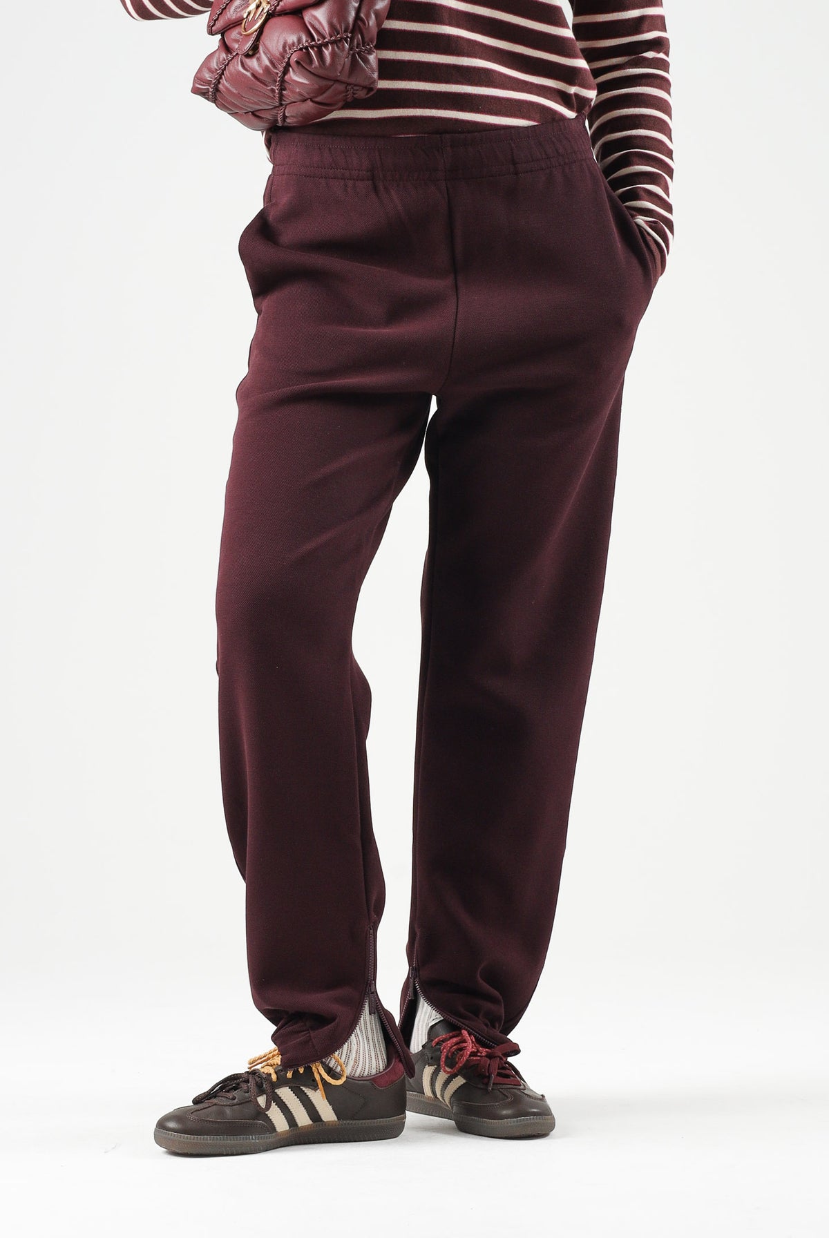 LACOSTE Pantaloni SPORT TRACK PANTS bordeaux per donna con coulisse e dettagli con zip alle caviglie XF5244 3KE LACOSTE