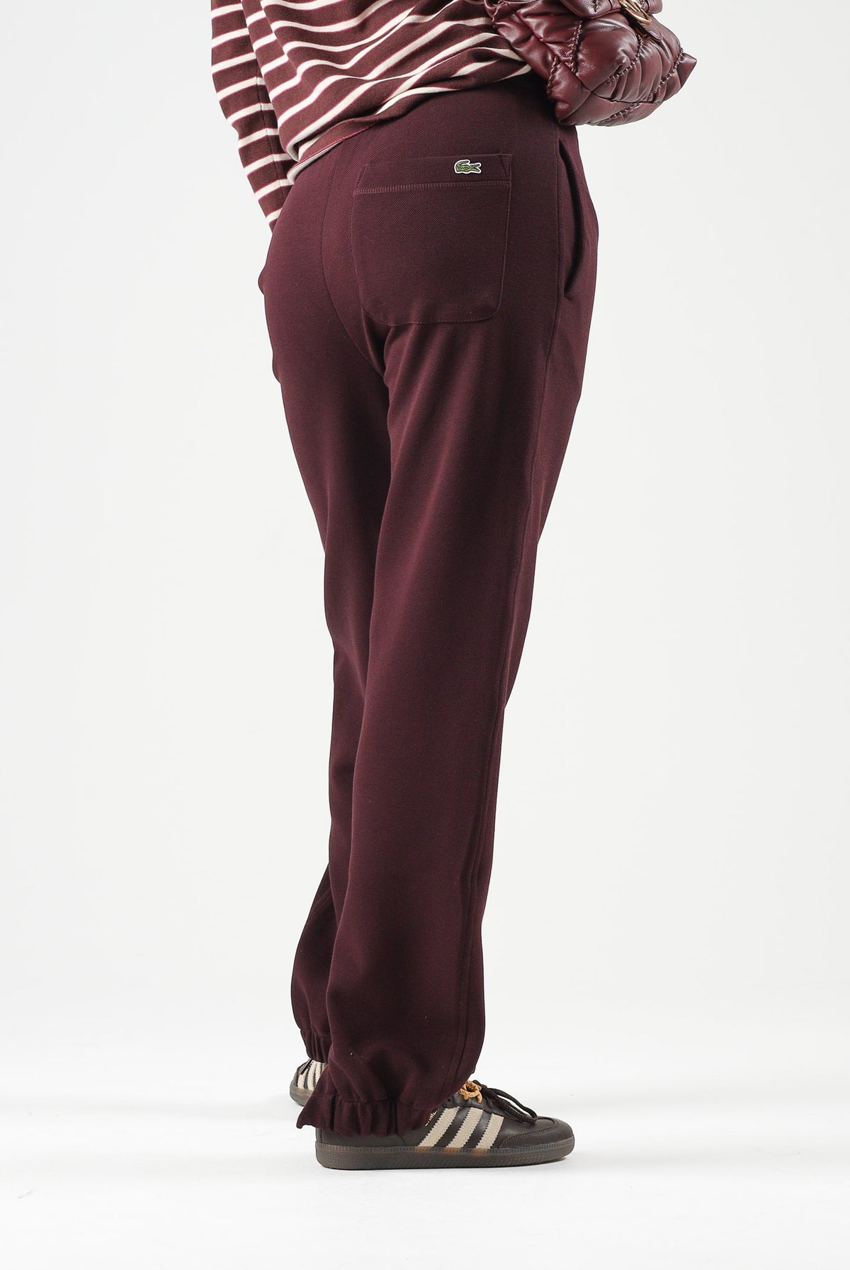 LACOSTE Pantaloni SPORT TRACK PANTS bordeaux per donna con coulisse e dettagli con zip alle caviglie XF5244 3KE LACOSTE