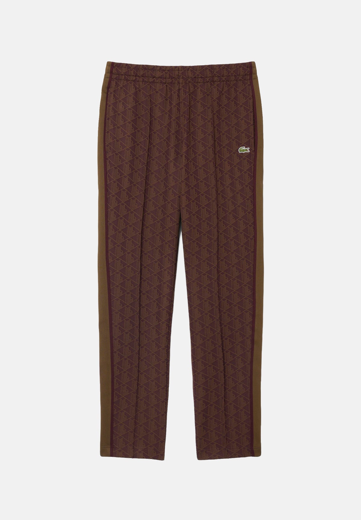 LACOSTE Pantaloni REGULAR-FIT TRACK PANTS marrone per uomo con bande laterali e coulisse. XH1440 WD9 LACOSTE