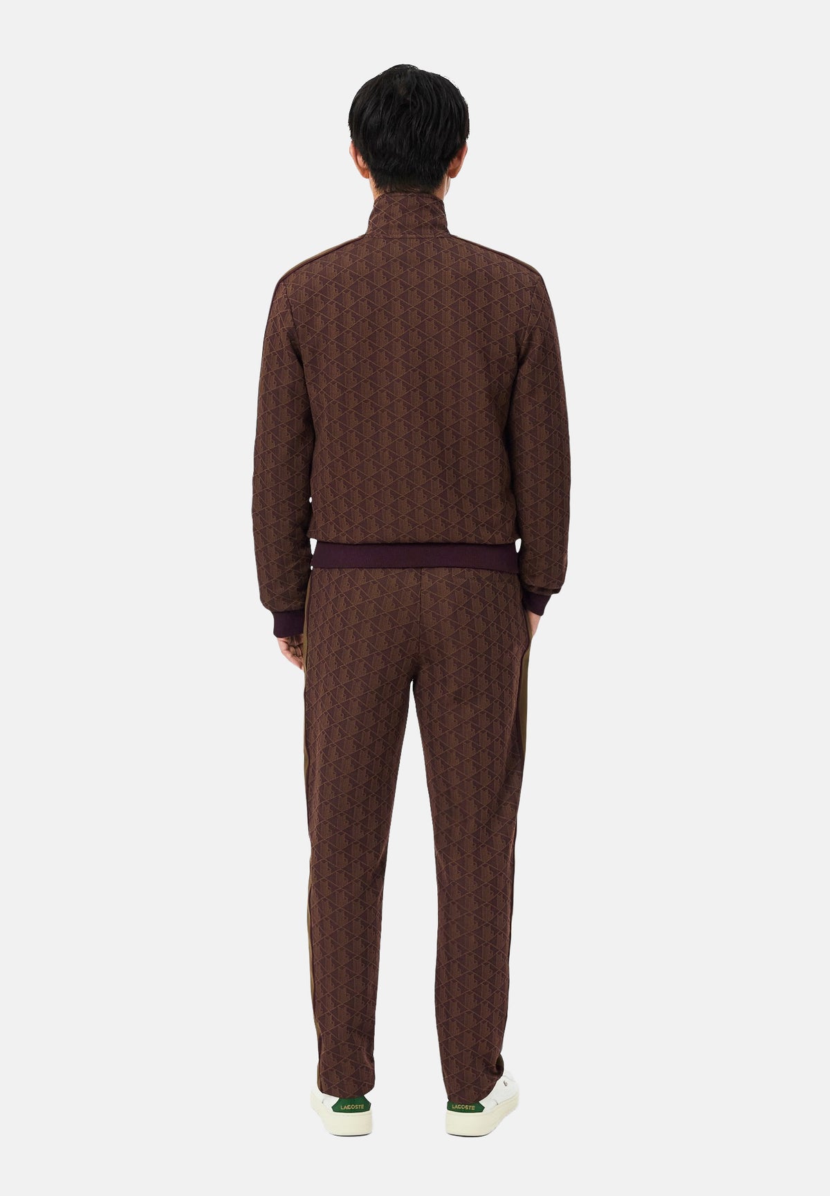 LACOSTE Pantaloni REGULAR-FIT TRACK PANTS marrone per uomo con bande laterali e coulisse. XH1440 WD9 LACOSTE