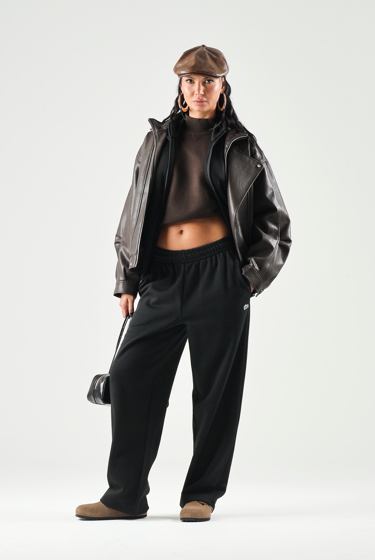 LACOSTE Pantaloni sportivi neri da uomo e donna con coccodrillo ricamato. XH8867 031 LACOSTE