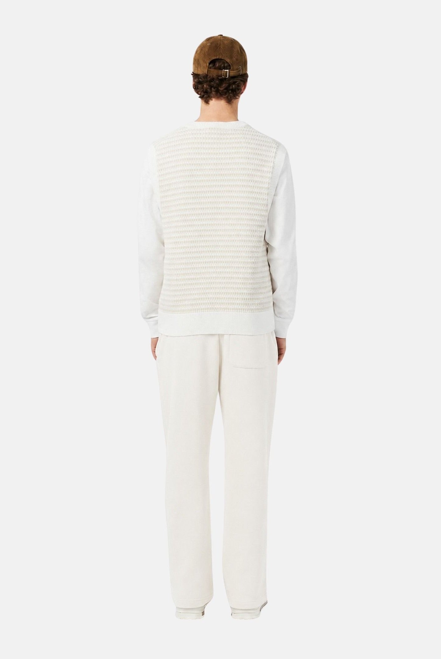 LACOSTE Pantaloni bianchi sportivi per uomo e donna con coccodrillo ricamato XH8867 70V LACOSTE
