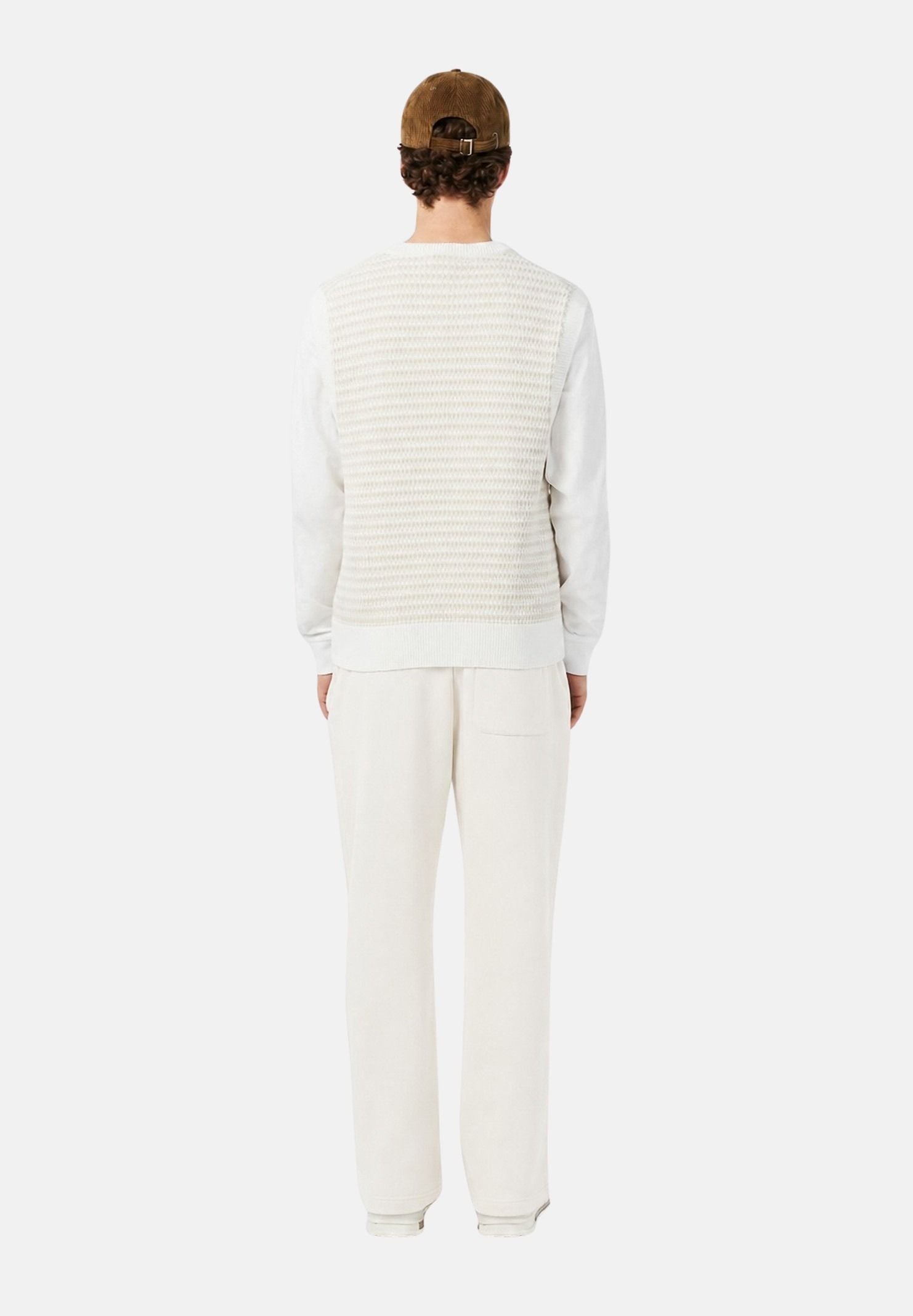 LACOSTE Pantaloni bianchi sportivi per uomo e donna con coccodrillo ricamato XH8867 70V LACOSTE