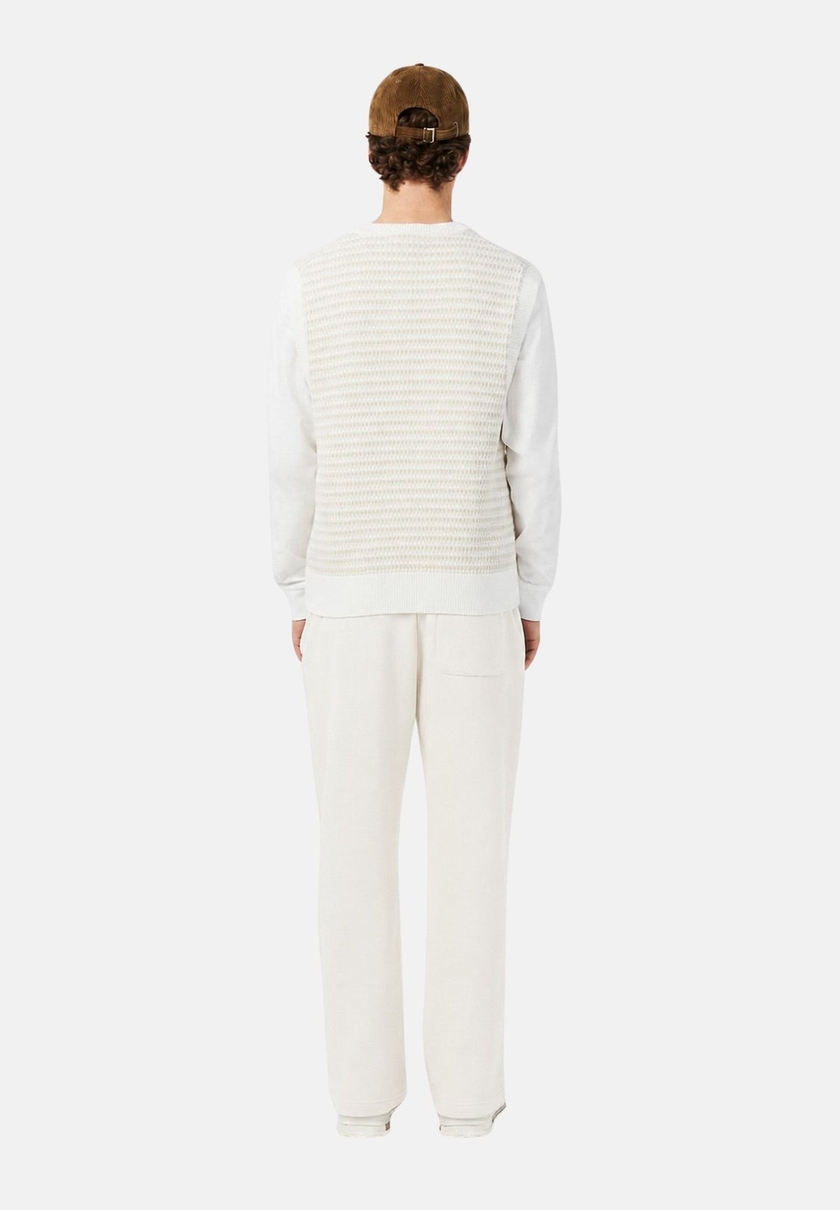 LACOSTE Pantaloni bianchi sportivi per uomo e donna con coccodrillo ricamato XH8867 70V LACOSTE