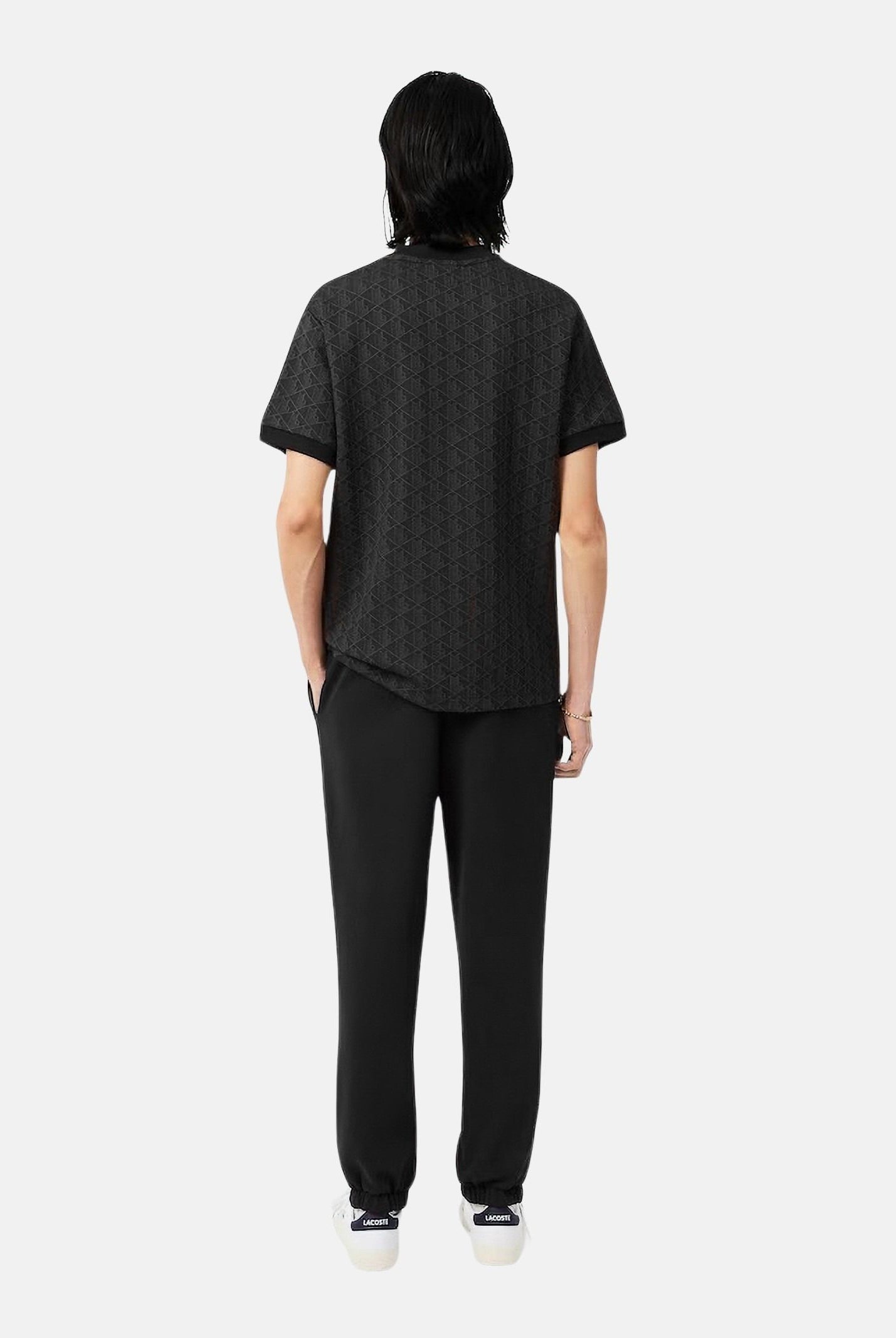 LACOSTE Pantalone in felpa nero per uomo e donna con logo coccodrillo ricamato XH9207 031 LACOSTE