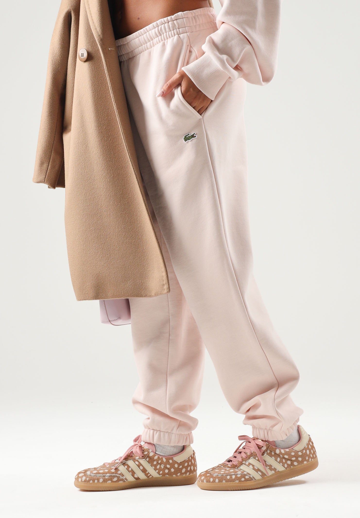 LACOSTE Pantaloni sportivi rosa per uomo e donna, con logo ricamato XH9207 N6I LACOSTE