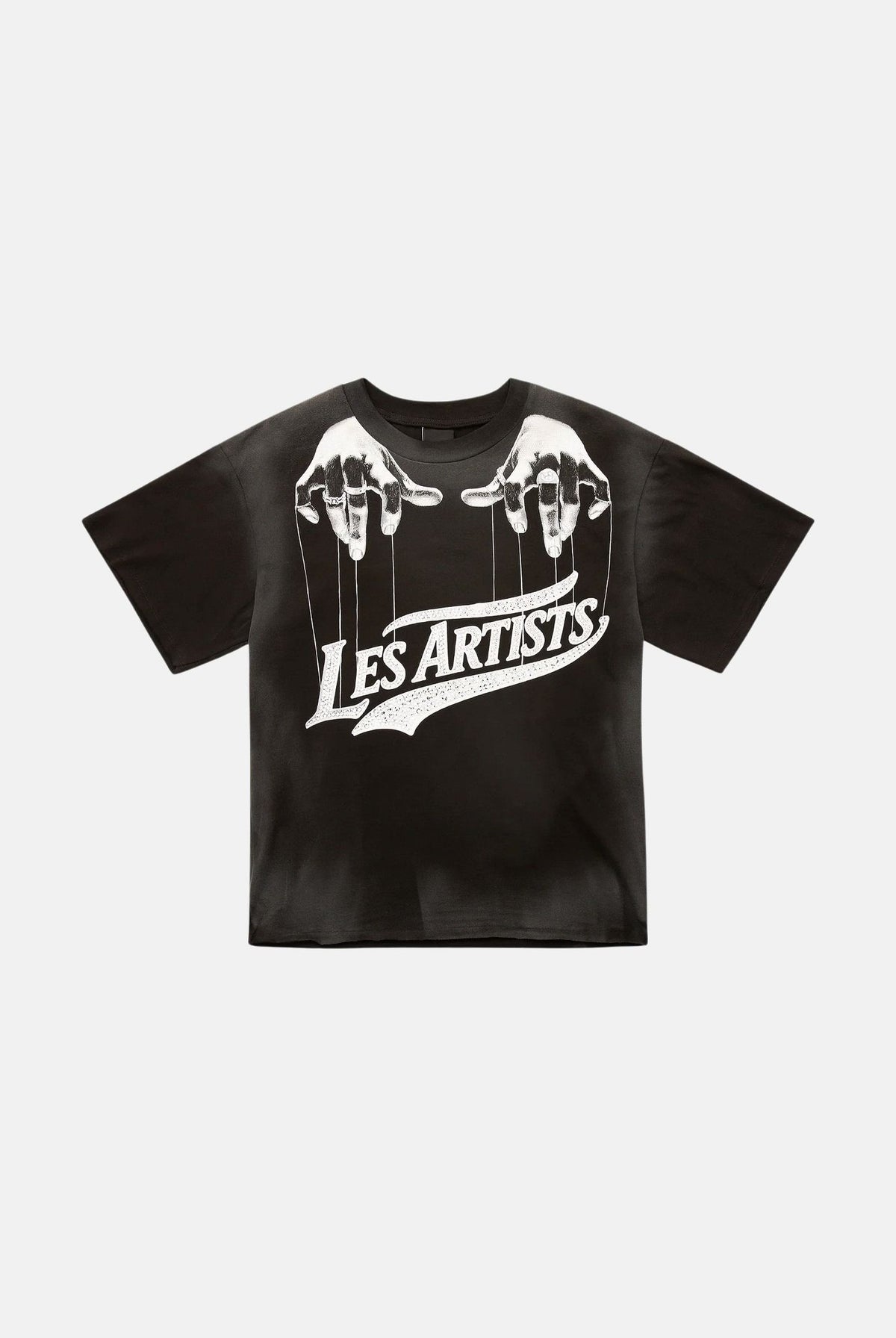 LES ARTISTS T-shirt HANDS nera per uomo e donna con maxi stampa grafica frontale 27SSLATS1125 121 LES ARTISTS