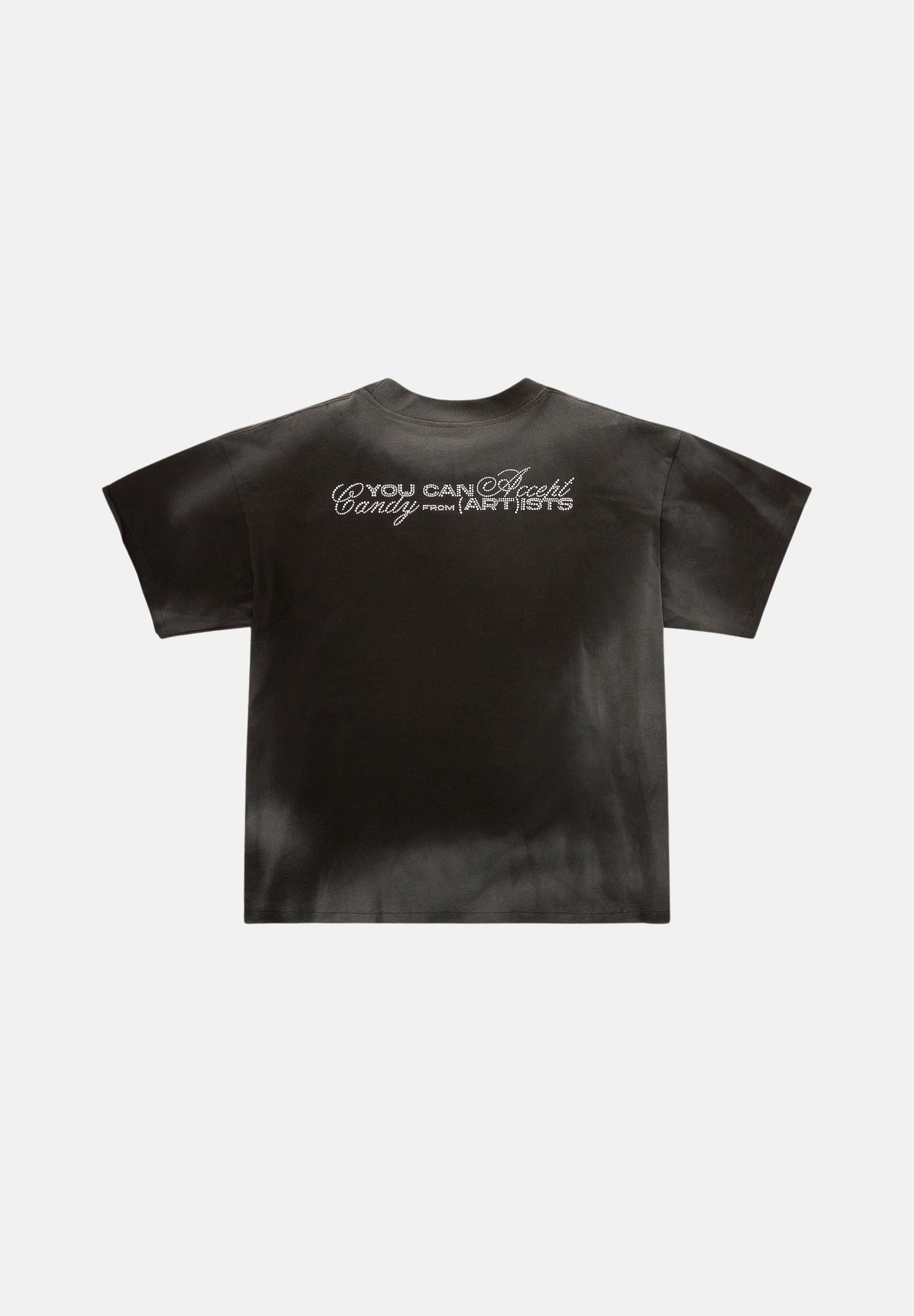 LES ARTISTS T-shirt CANDY nera per uomo e donna con stampa grafica frontale a forma di lecca-lecca 27SSLATS1136 121 LES ARTISTS