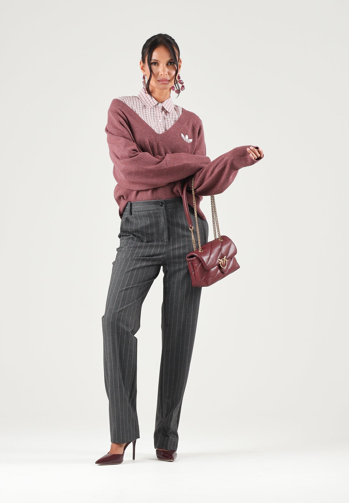 LEVI'S® Camicia maniche lunghe rosa da donna con chiusura frontale con bottoni e stampa a quadri 003P2-0013 . LEVI'S®