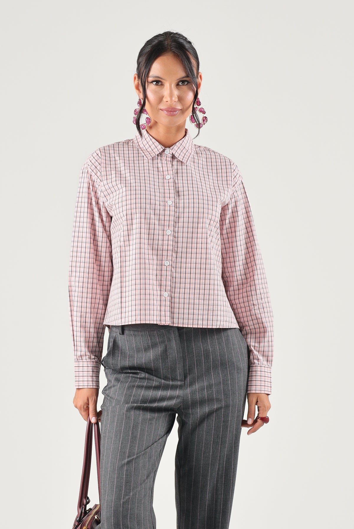 LEVI'S® Camicia maniche lunghe rosa da donna con chiusura frontale con bottoni e stampa a quadri 003P2-0013 . LEVI'S®