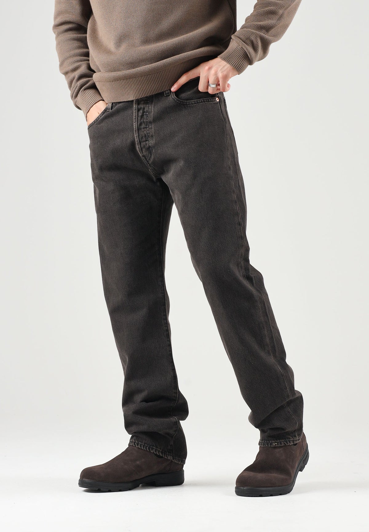 LEVI'S Jeans 501 ORIGINAL FIT marrone per uomo con iconico taglio dritto e chiusura classica a bottoni. 00501-3900 . LEVI'S®
