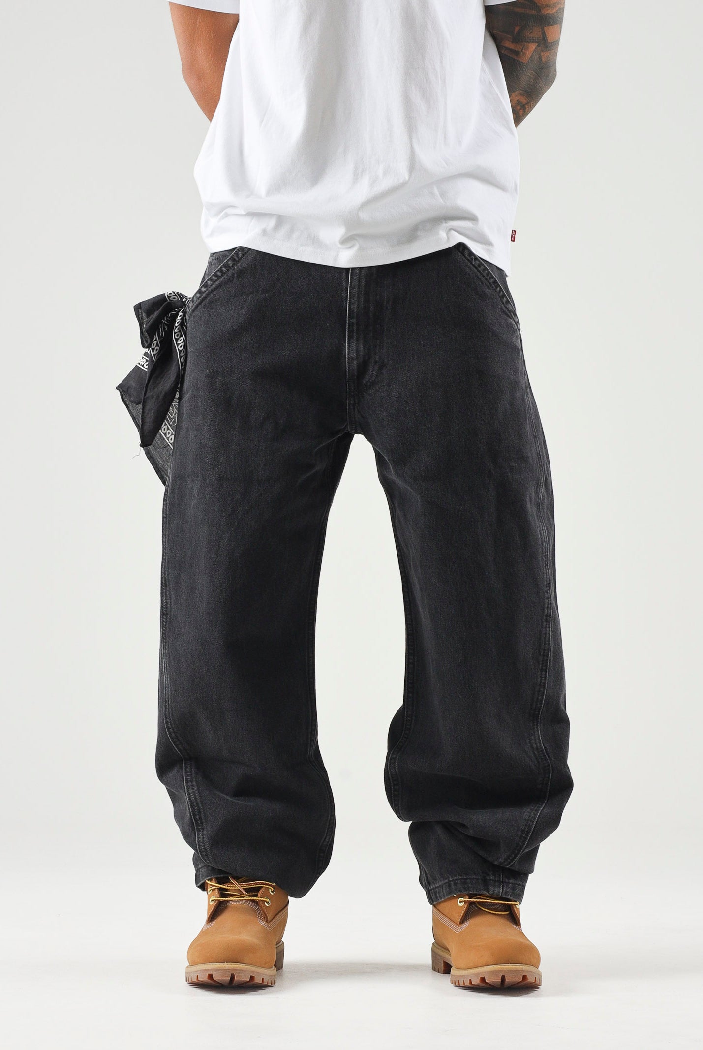 LEVI'S® Jeans BAGGY BARREL nero da uomo in denim nero tinta unita. 0057O-0003 . LEVI'S®